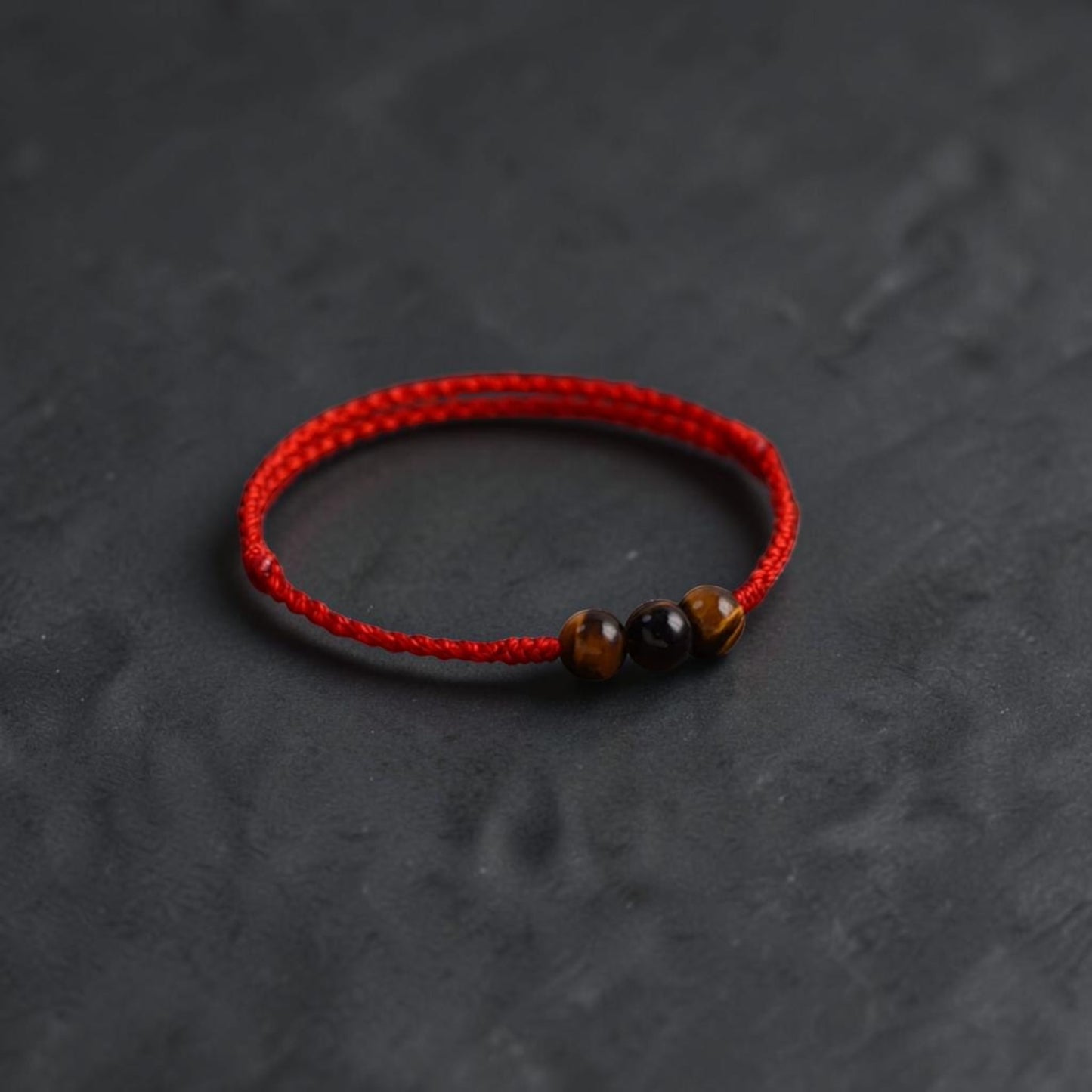 Natural Tiger’s Eye Crystal Minimal Thin Cord Adjustable Bracelet and Anklet for Men Women and Kids