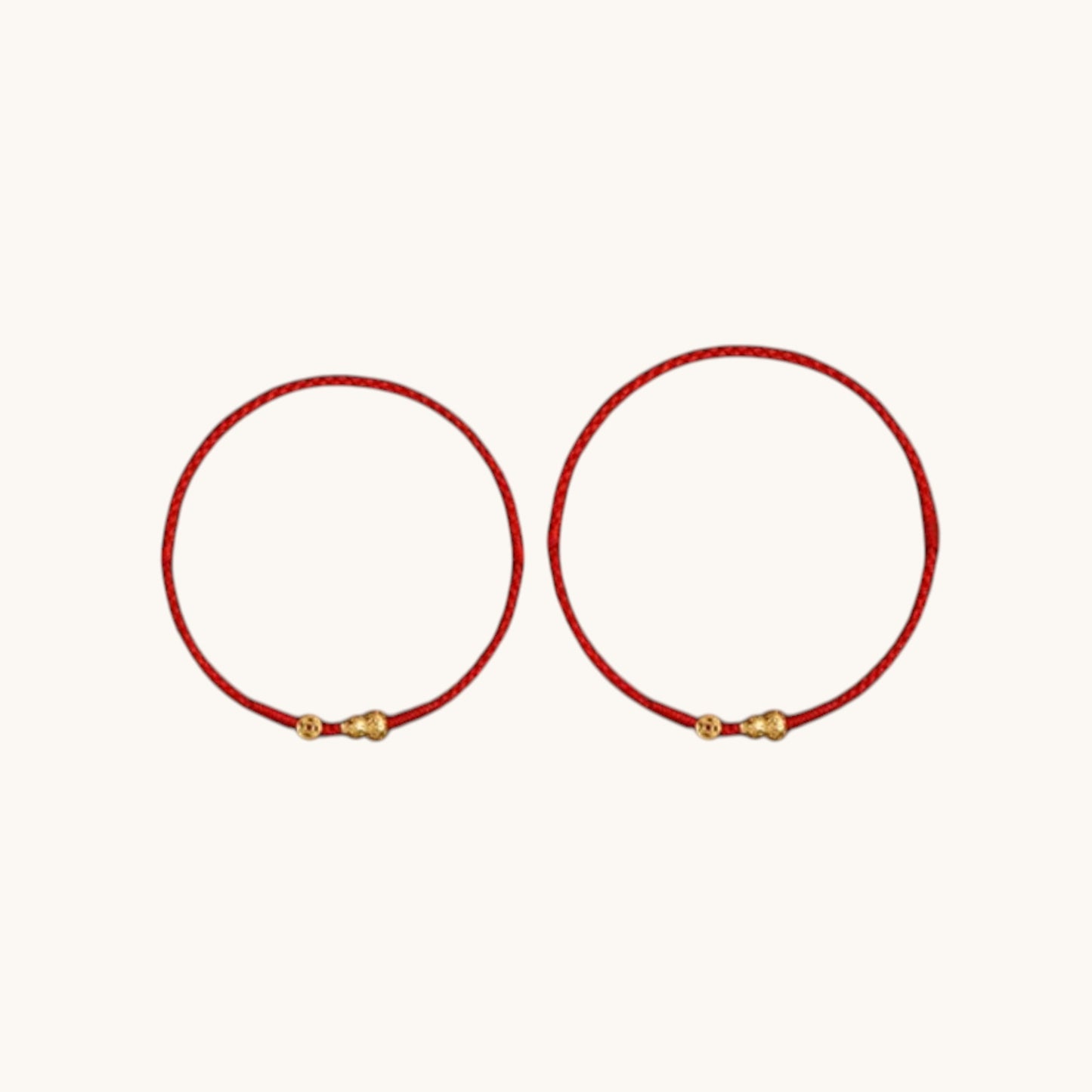 24K Gold Gourd Coin Minimal Thin Cord Adjustable Bracelet and Anklet for Men Women and Kids