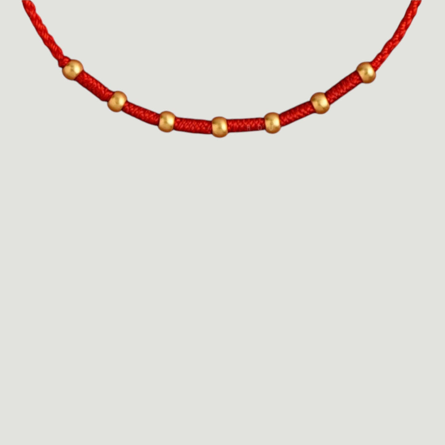 24k 999 Gold Minimal Beads Braided Thin Cord Bracelet Anklet