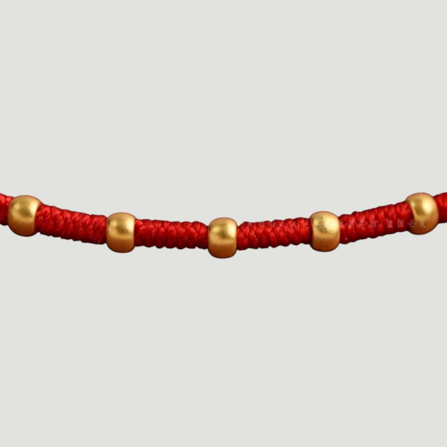 24k 999 Gold Minimal Beads Braided Thin Cord Bracelet Anklet