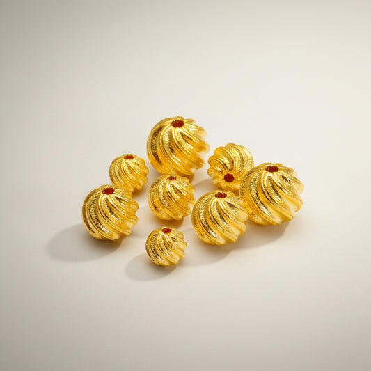 24k Gold D.I.Y Pattern Bead Charm Spacer Jewelry Making