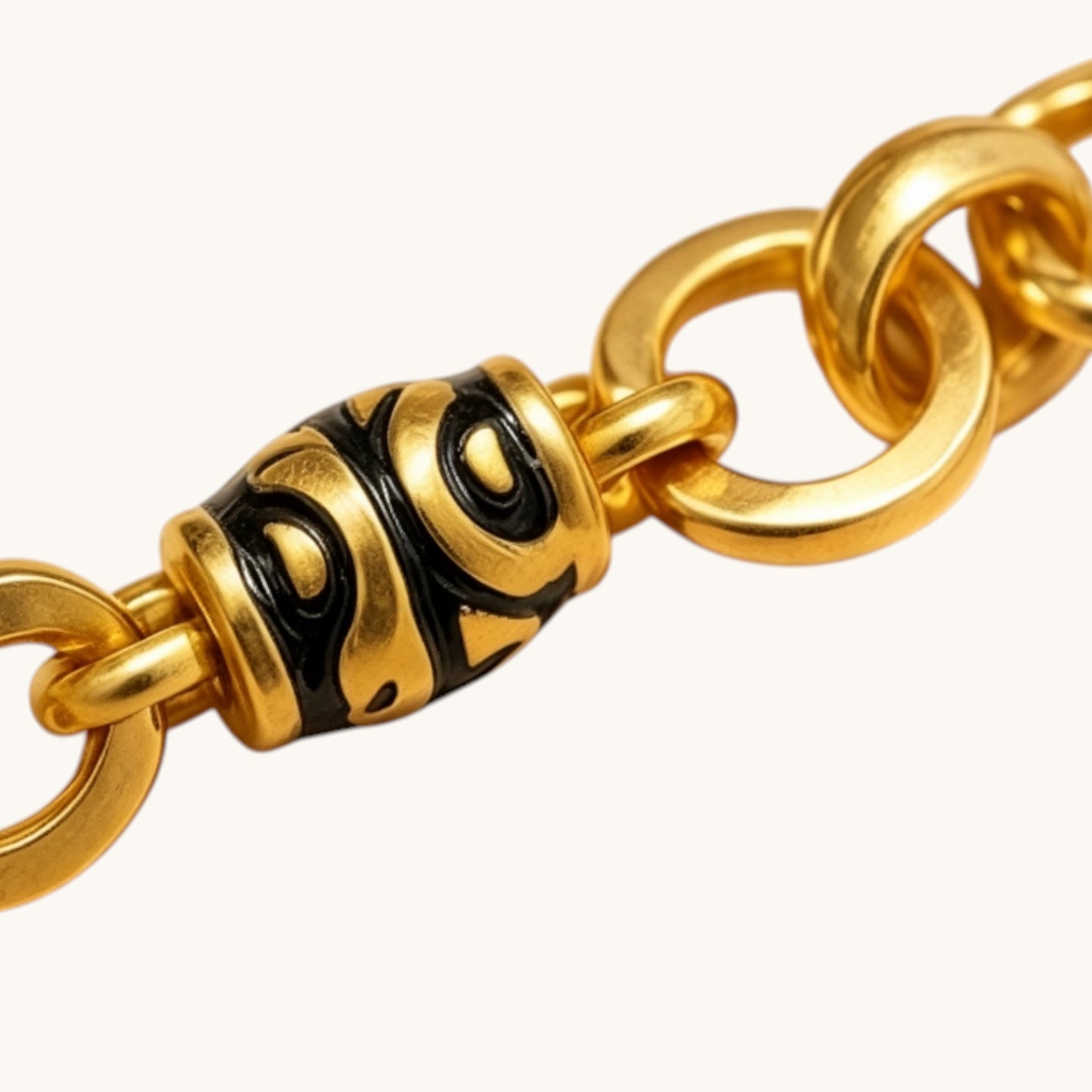 24k Gold bead Charms Minimal Chain Link Bracelet