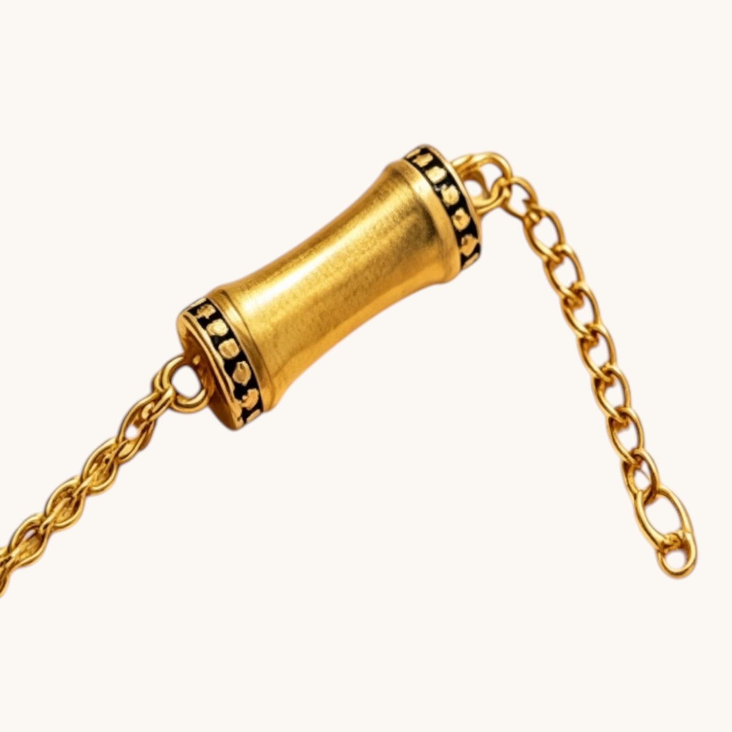 24k Gold bead Charms Minimal Chain Link Bracelet