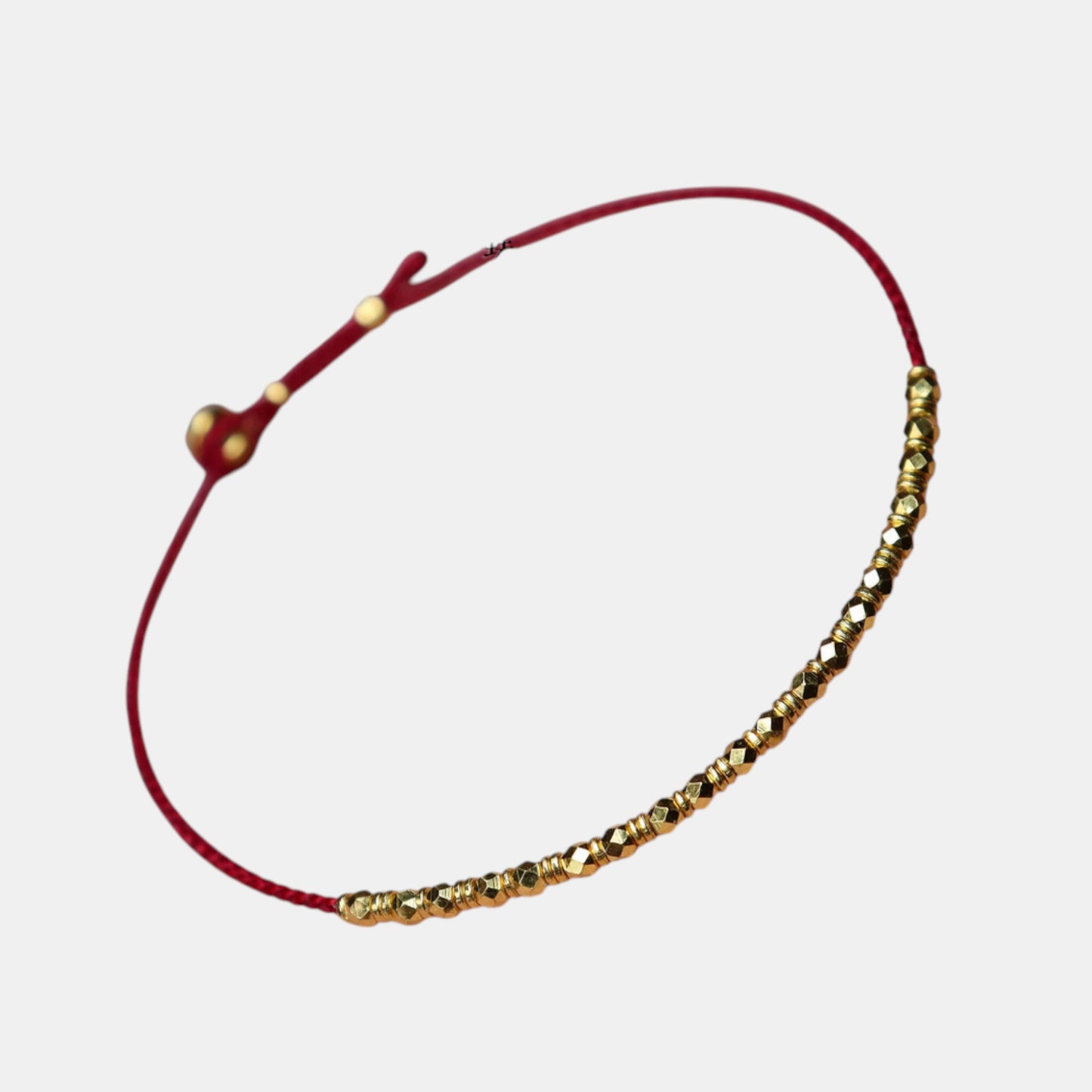 24K Gold Minimal Style Zircon Sparkling Beads Ultra-Fine Adjustable Cord Bracelet
