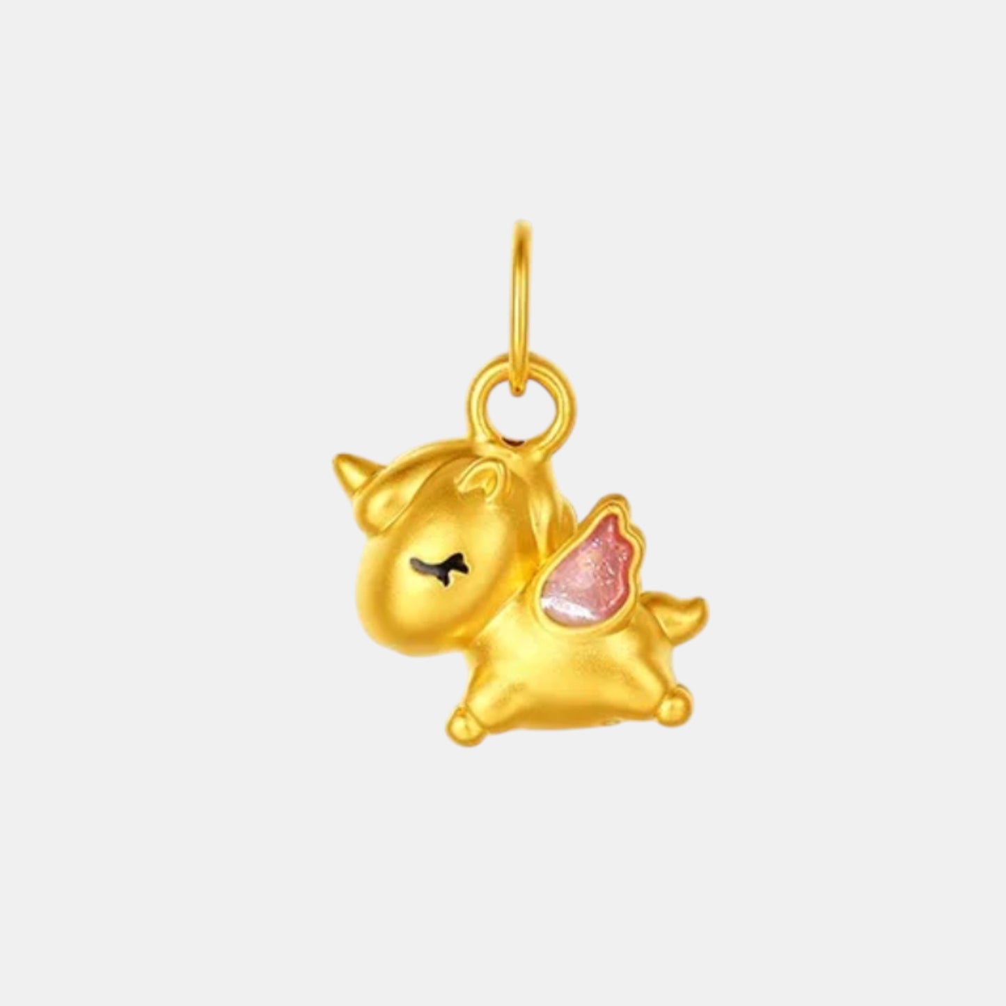 24K Gold Unicorn Horse Enamel Charm Beads Mint Elegant Natural Jade Bracelet