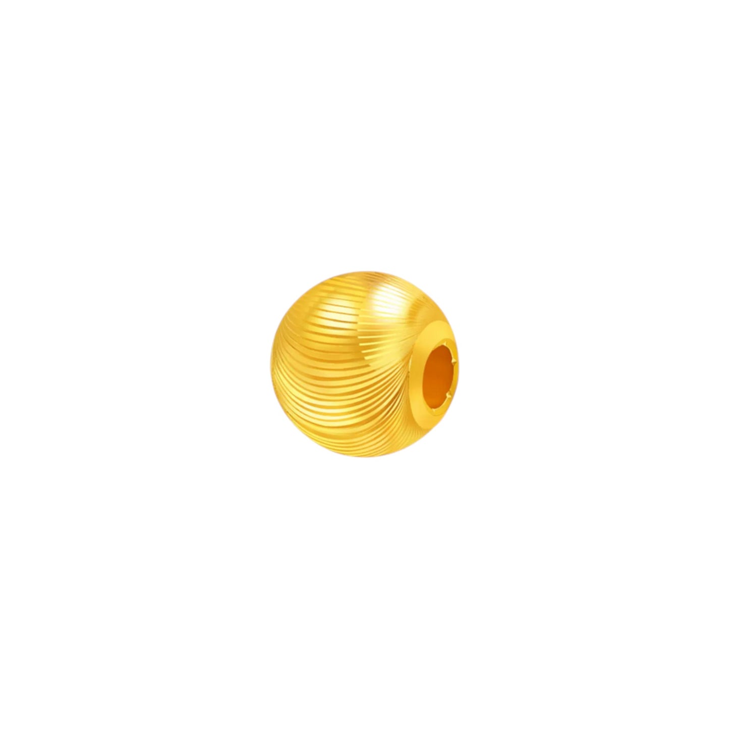 24K Fine 999 Gold Cat Eye Bead D.I.Y Spacer Charm for Jewelry Making