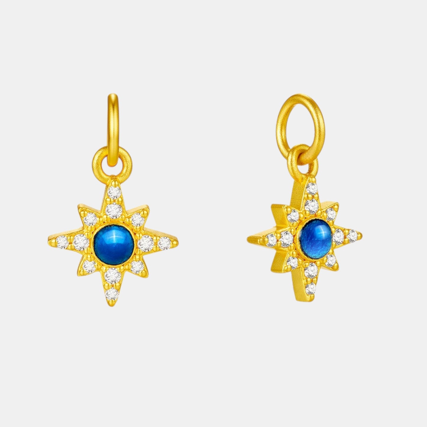 24K Gold Moissanite Star Clover Moon Multi-Style Charm D.I.Y Jewelry Making