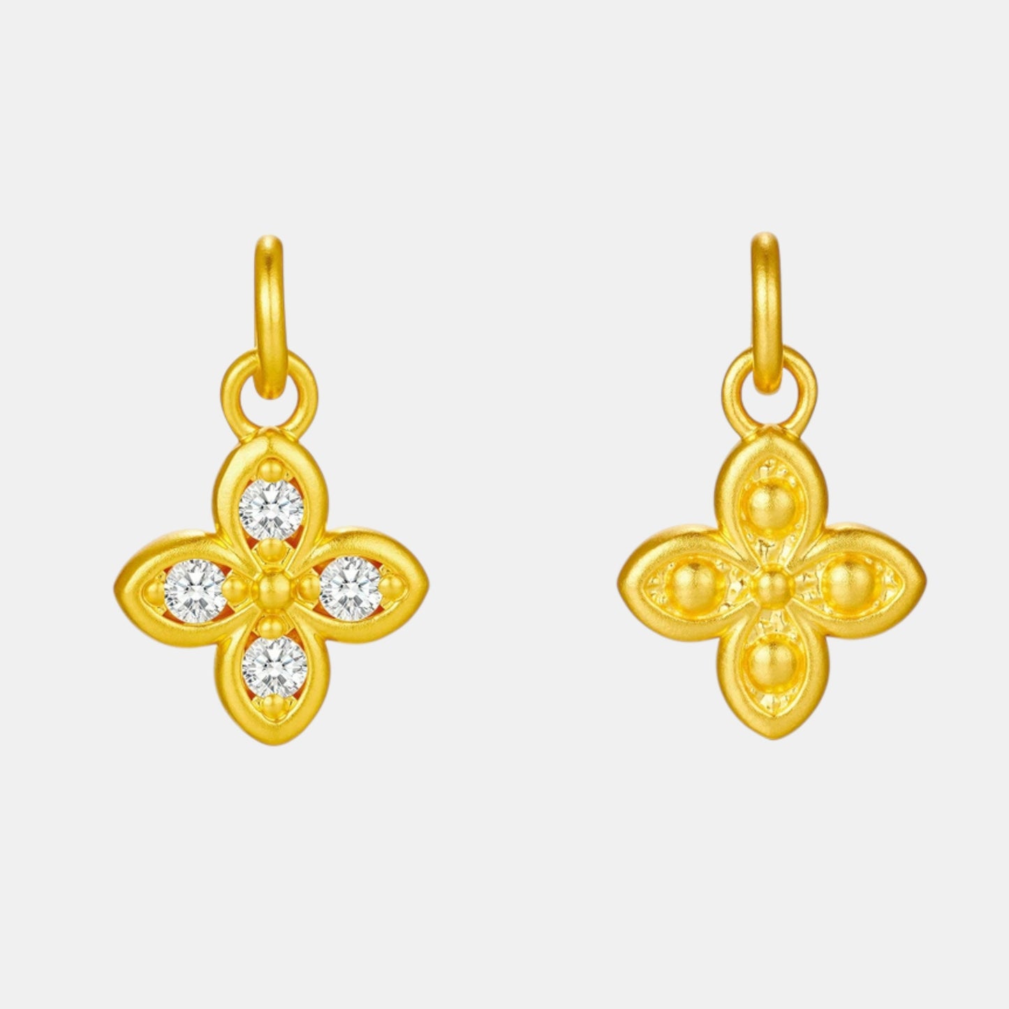 24K Gold Moissanite Star Clover Moon Multi-Style Charm D.I.Y Jewelry Making