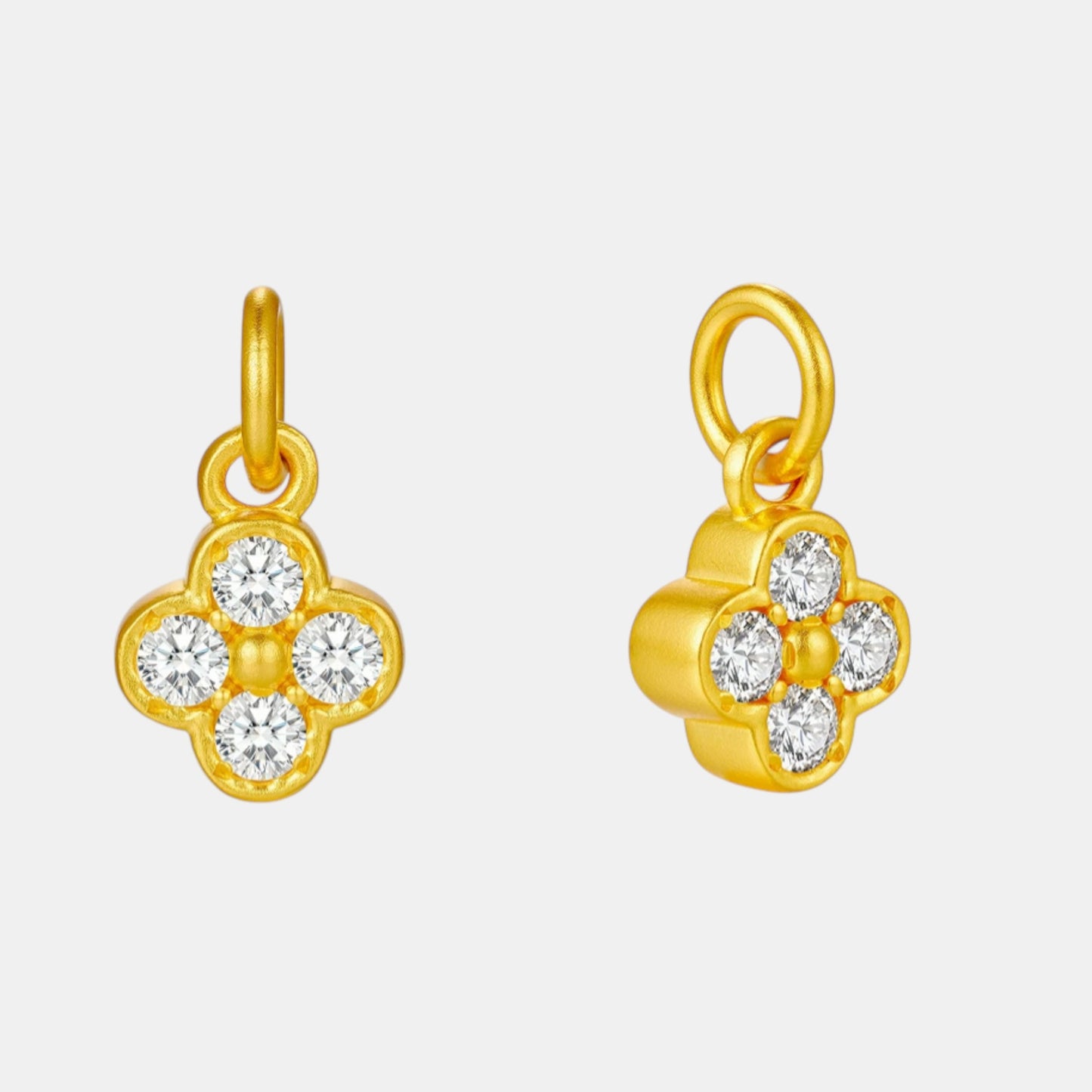 24K Gold Moissanite Star Clover Moon Multi-Style Charm D.I.Y Jewelry Making