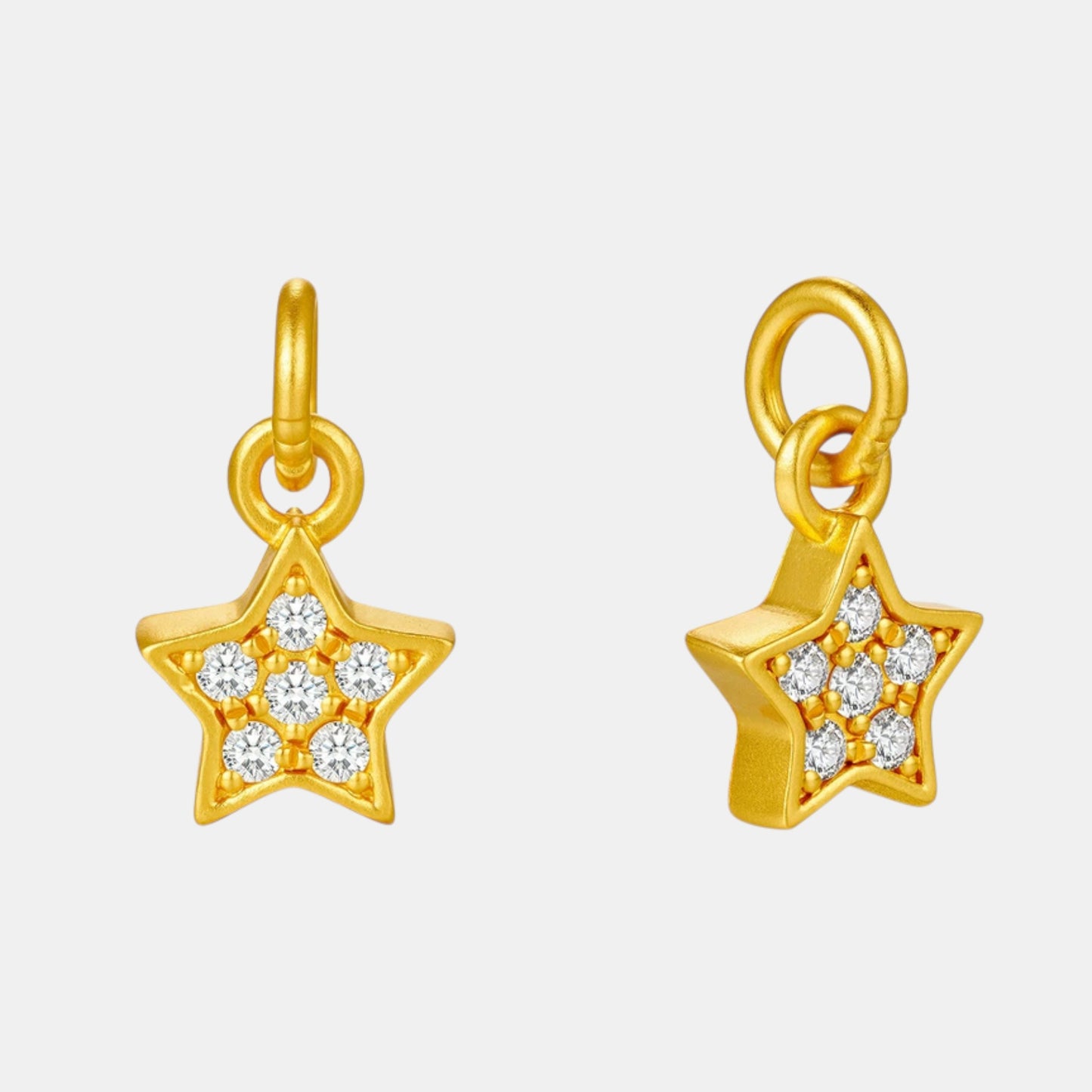 24K Gold Moissanite Star Clover Moon Multi-Style Charm D.I.Y Jewelry Making