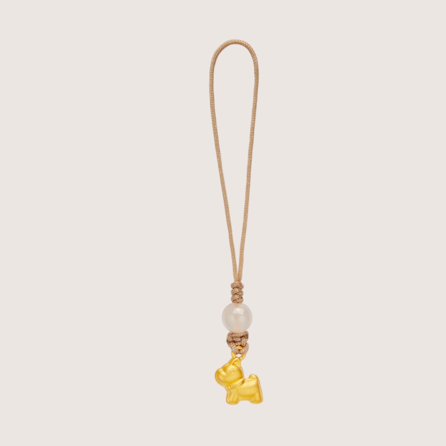 24K Gold Dog Bone Cute Charm Lucky Phone Strap Mobile Accessory
