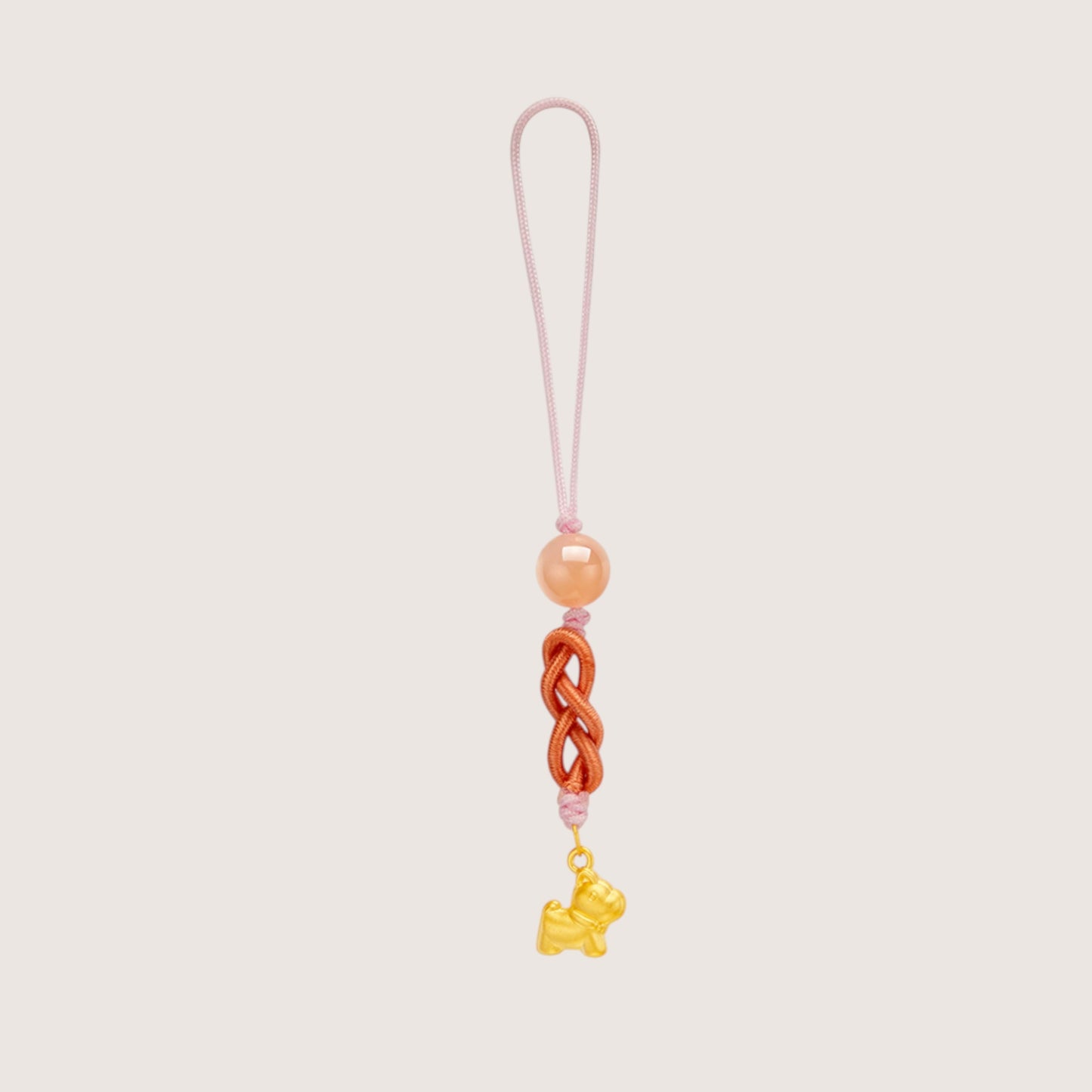 24K Gold Dog Fish Bone Cute Charm Lucky Phone Strap Mobile Accessory