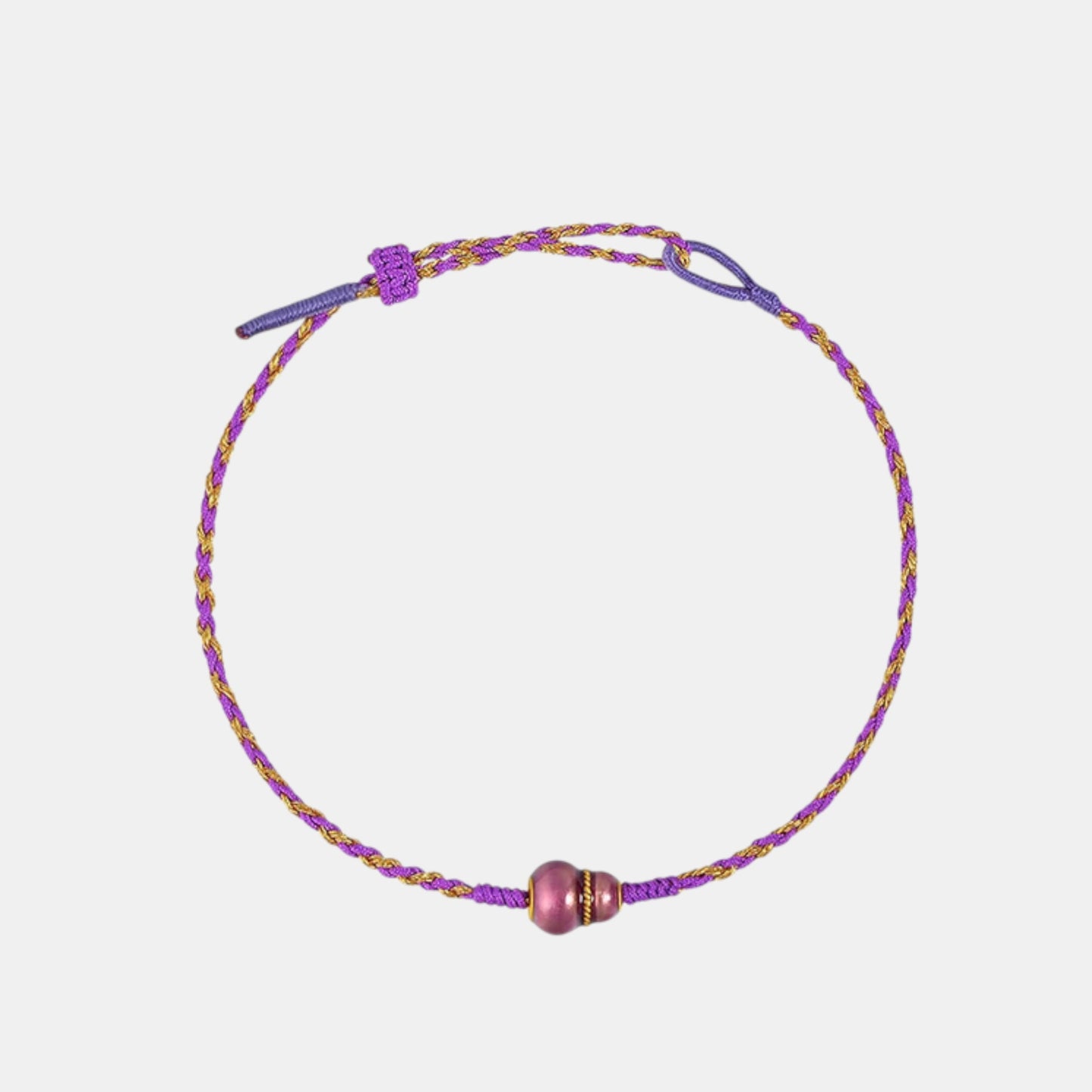 24K 999 Gold Five-Color Enamel Gourd Charm Elegant Delicate Lucky Bracelet