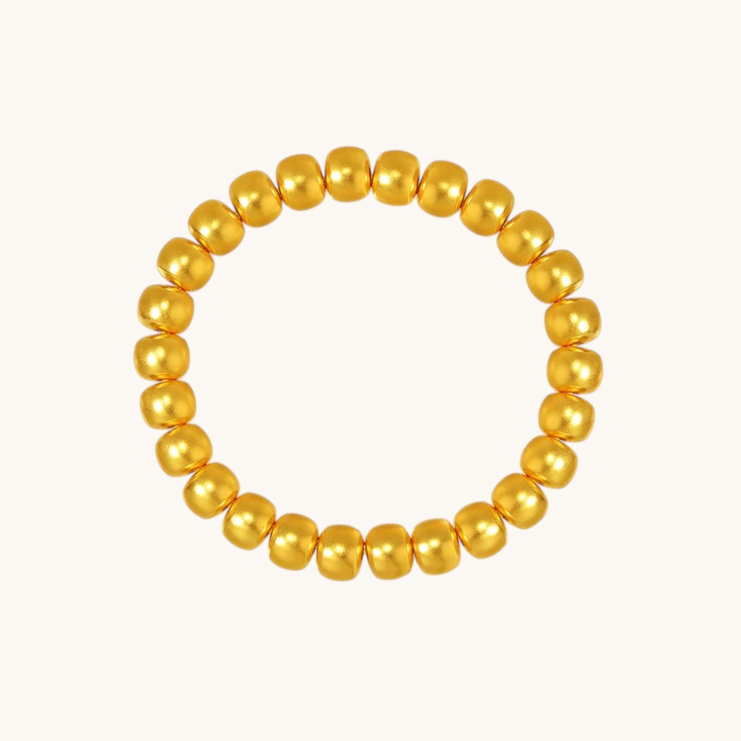 24K Gold Cat Eye Sparkling Round Beads Minimal Elastic Luxurious Bracelet