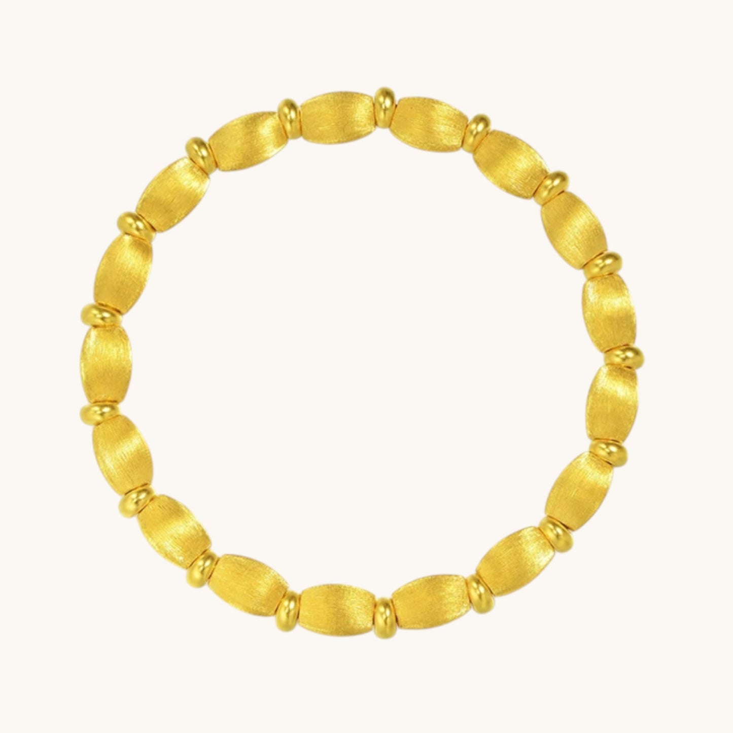24K Gold Cat Eye Sparkling Beads Minimal Elastic Luxurious Bracelet