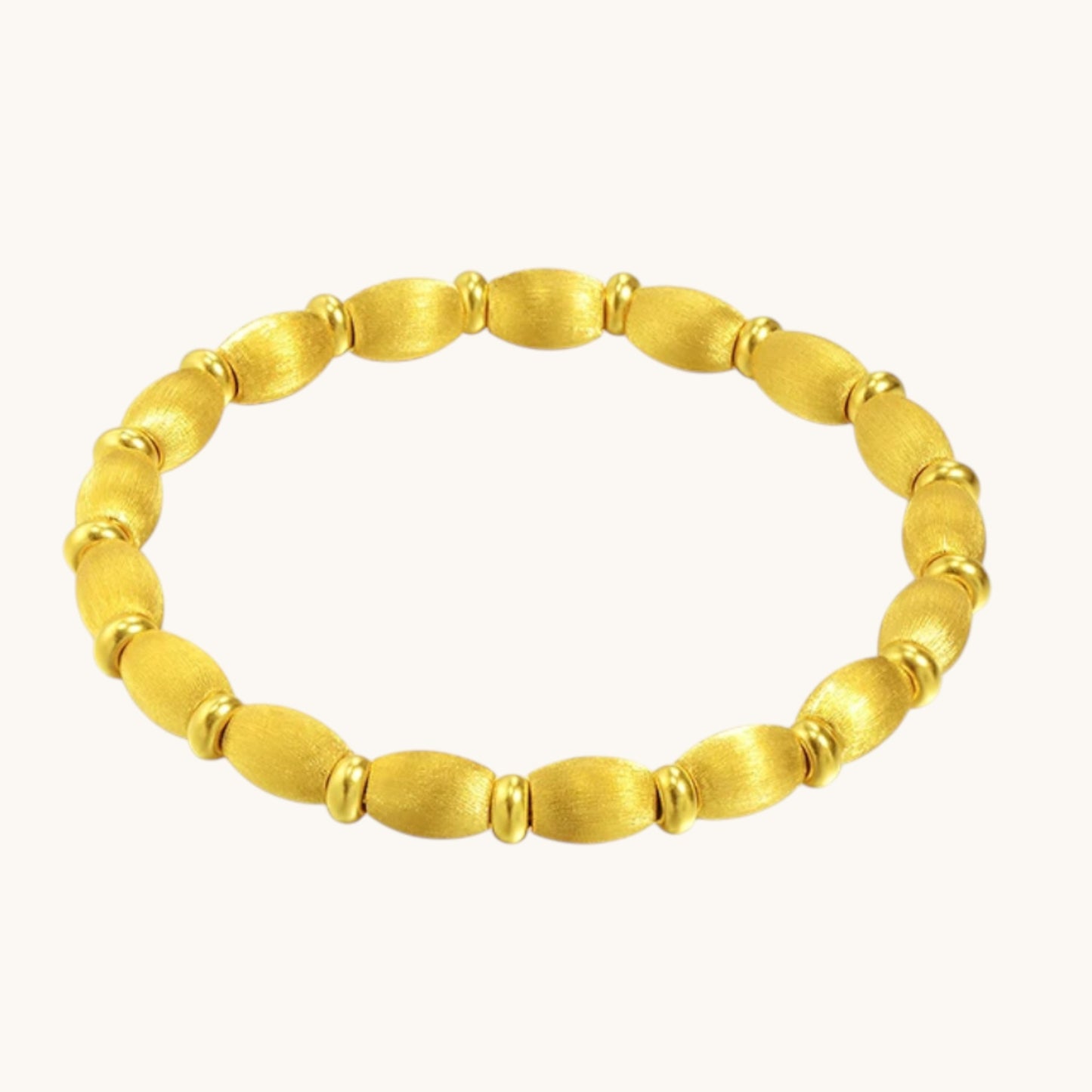 24K Gold Cat Eye Sparkling Beads Minimal Elastic Luxurious Bracelet