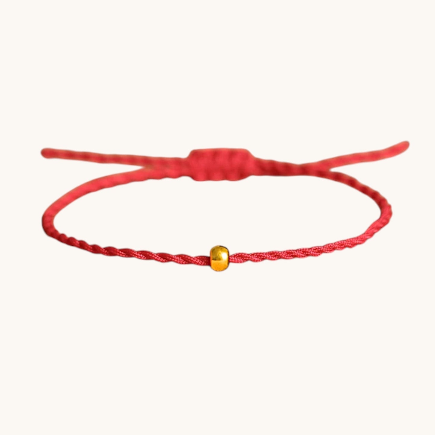 24K 999 Gold Minimal Minimalist bead Charm Adjustable Bracelet