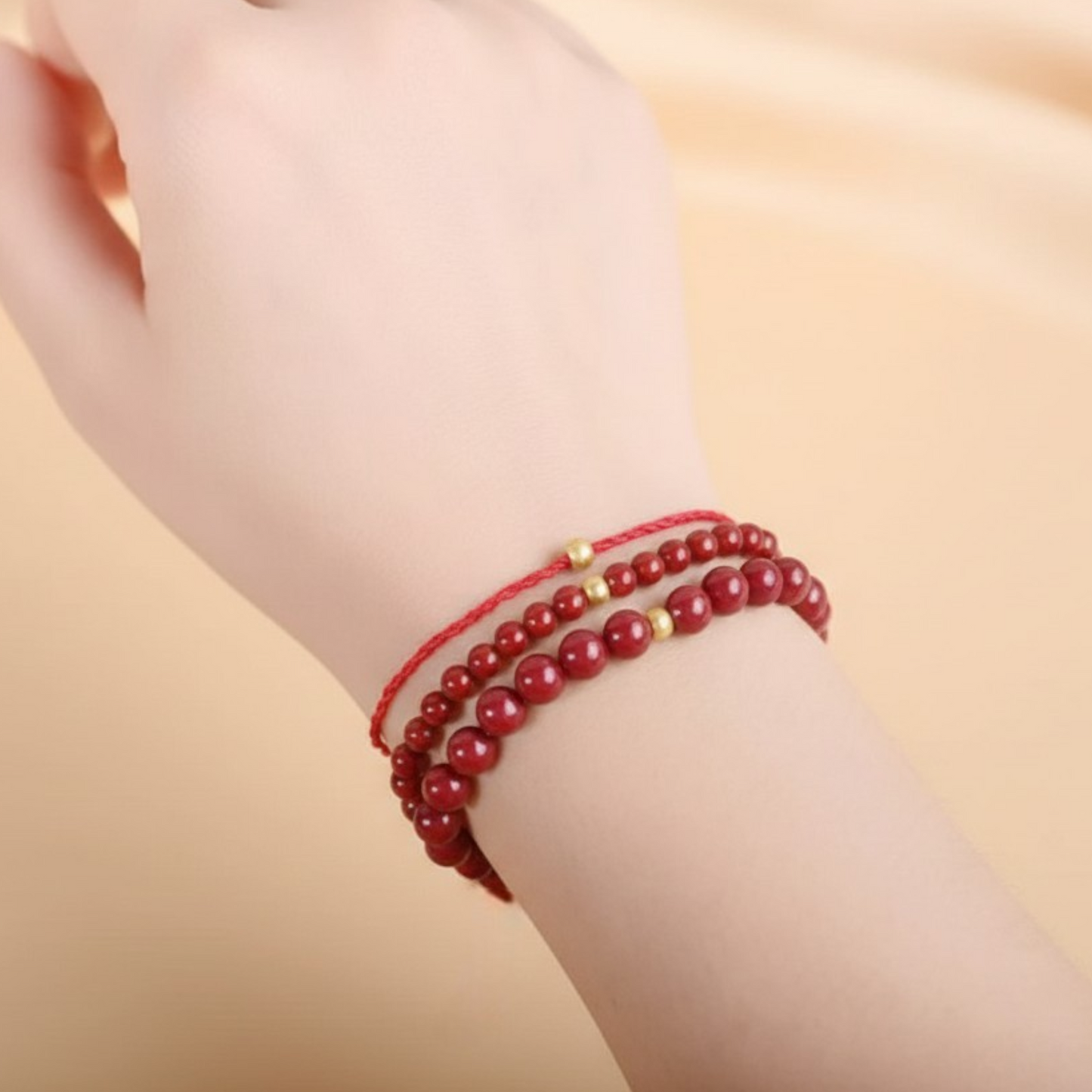 24K 999 Gold Minimal Minimalist bead Charm Adjustable Bracelet
