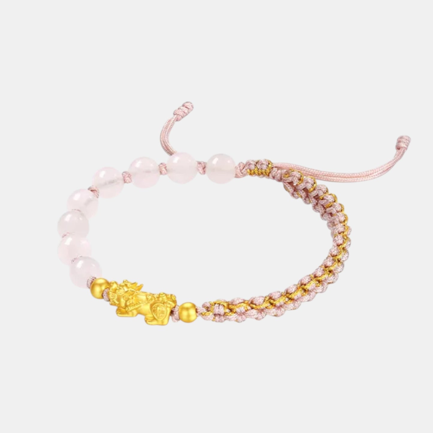 24K 999 Gold Pixiu Charm Braided Trendy Feng Shui Wealth Protection Bracelet
