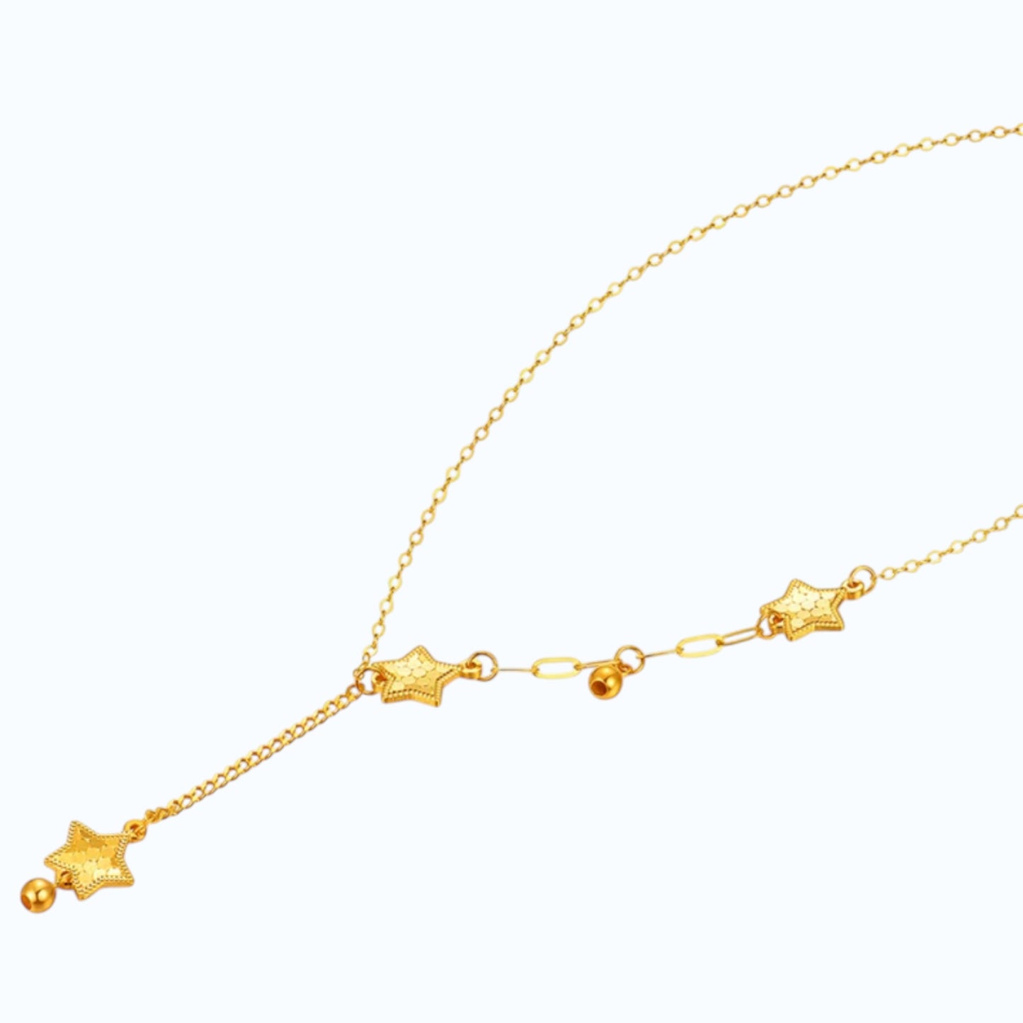 18k Gold Star Charm Pendant Necklace