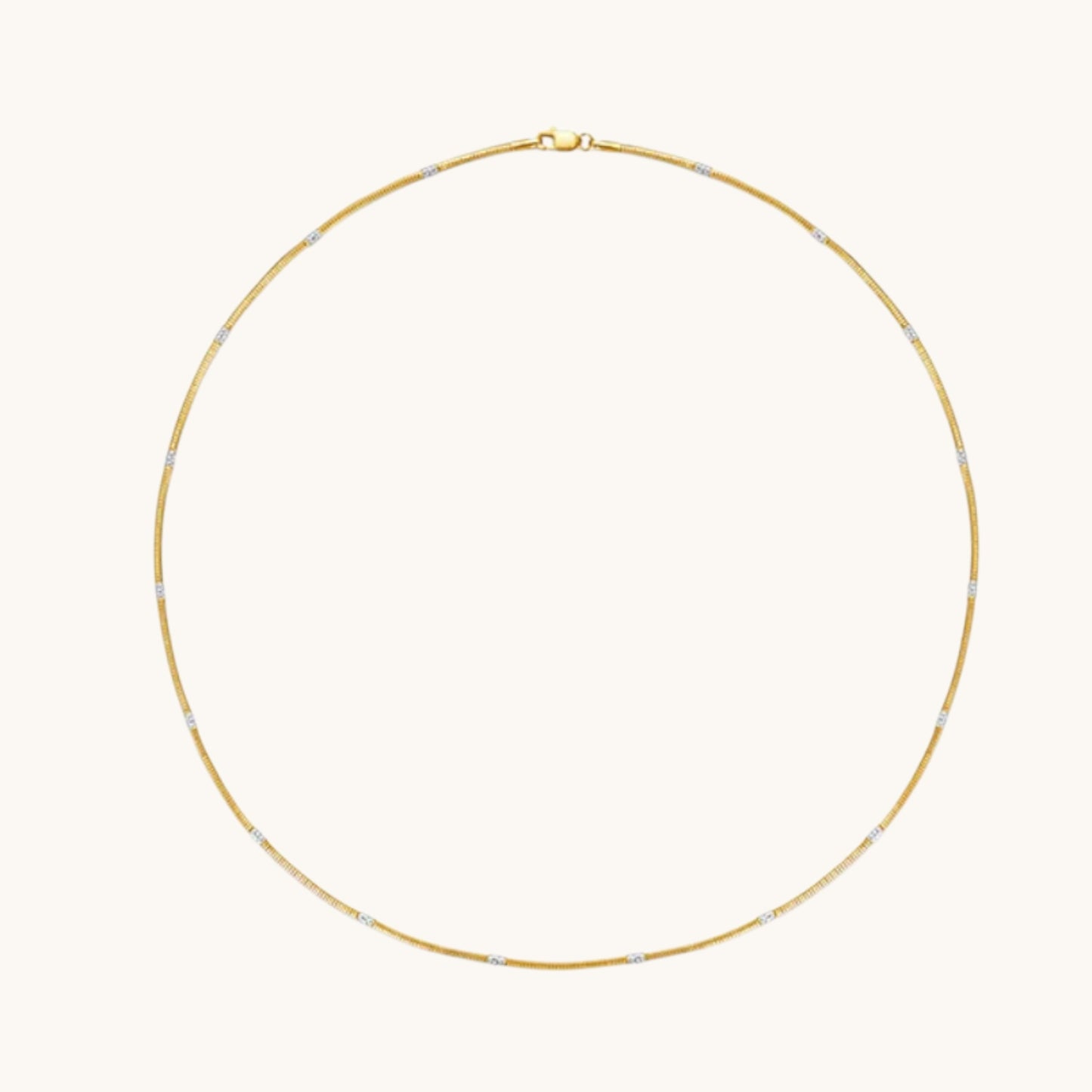 18k Gold Snake Chain Minimal Style Necklace