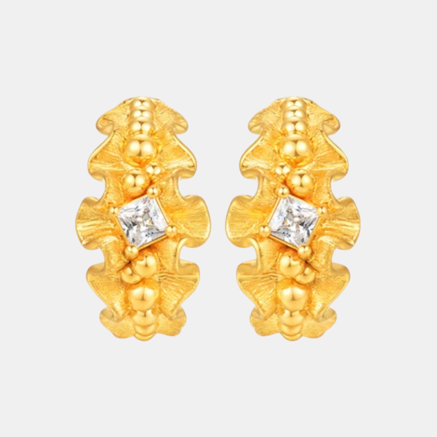 24k Fine 5D Gold Silhouette Stud Earrings