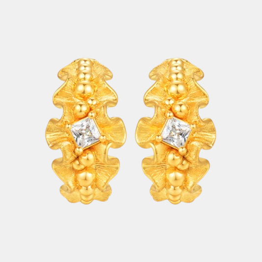 24k Fine 5D Gold Silhouette Stud Earrings