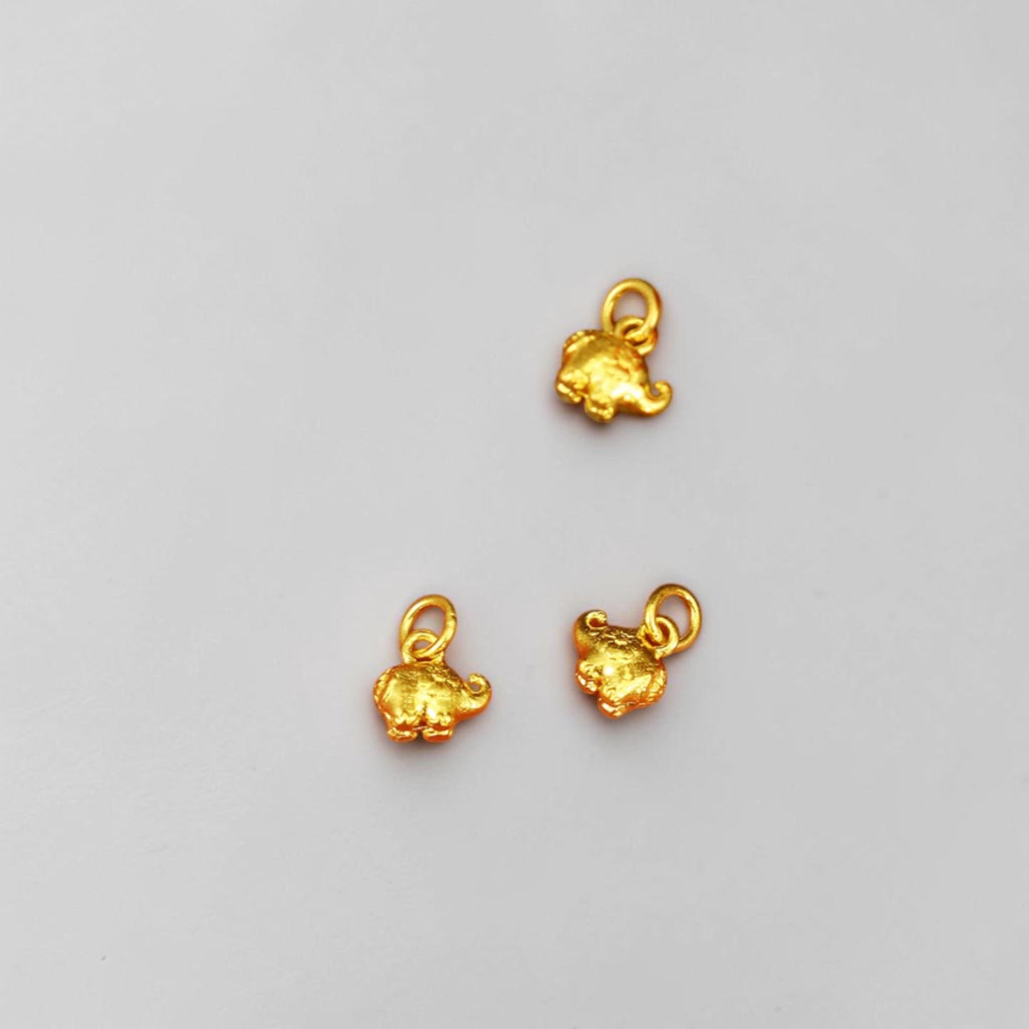 24K Pure Gold Hand-Chased D.I.Y Mini Elephant Auspiciousness Good Fortune Charm