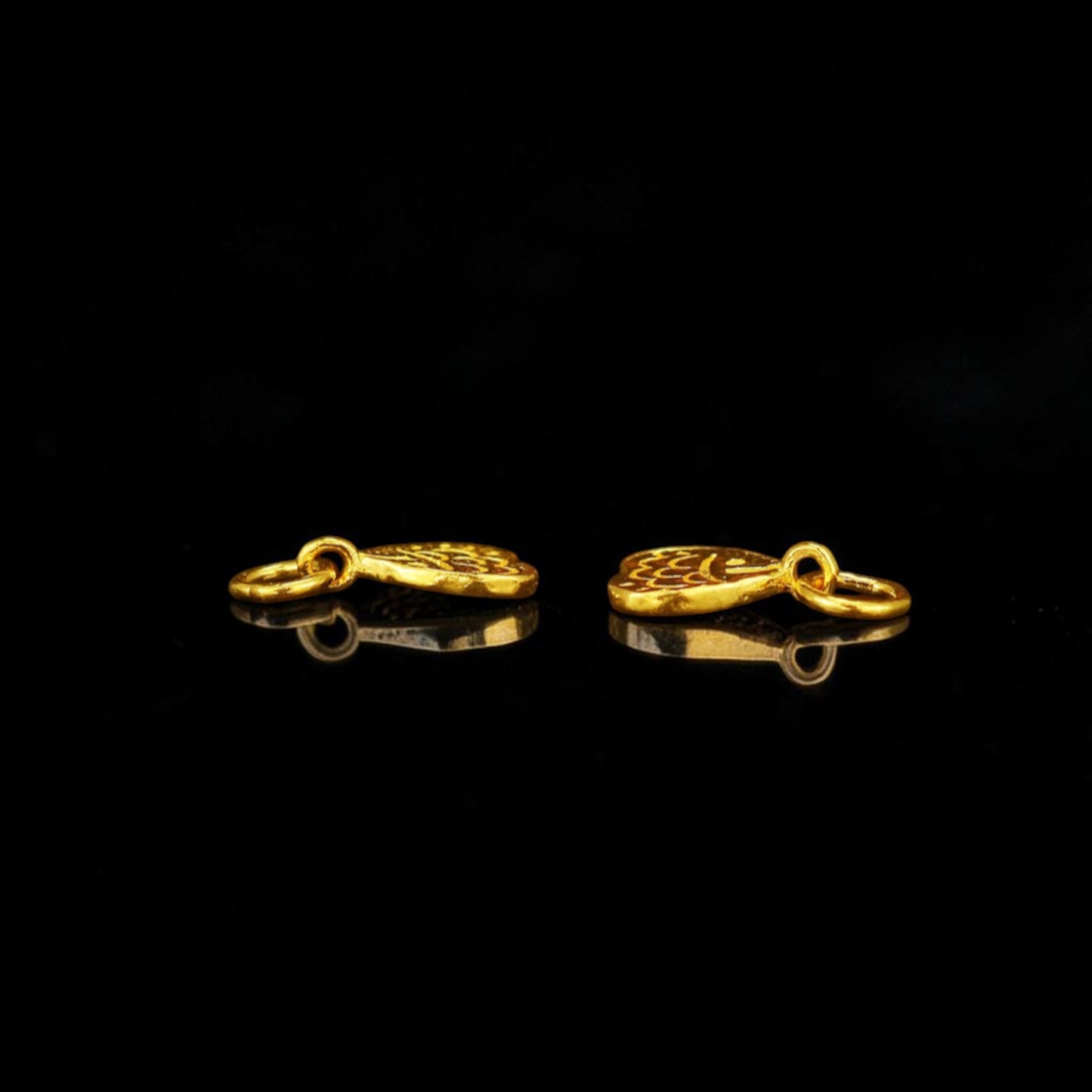24K Solid 999 Gold Mini Peach Fish Koi Lucky Dangle Charm D.I.Y