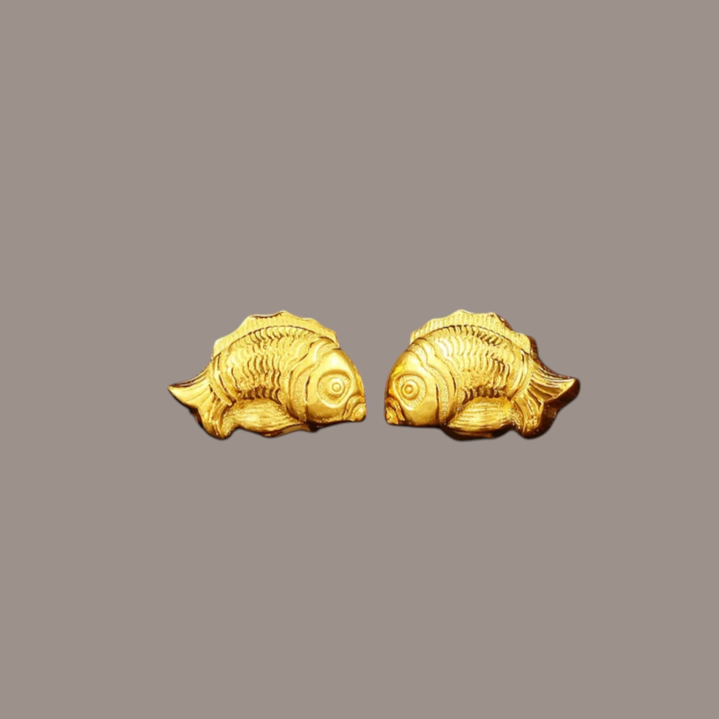 24K Solid 999 Gold Mini Engraved Fish Koi Lucky Charm D.I.Y Pendant