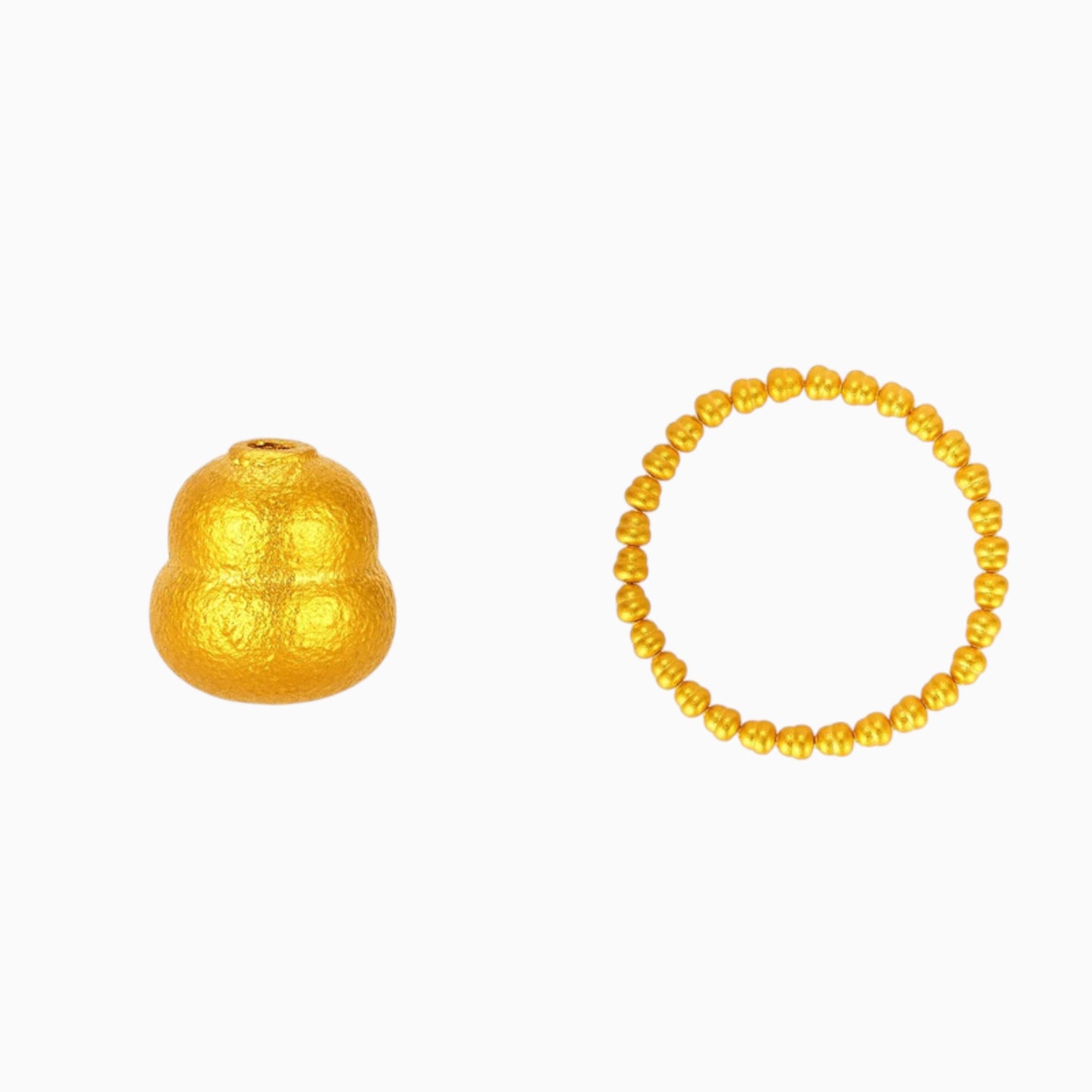 24k Pure 999 Gold Lucky Gourd Beads Minimal Minimalist Charm Bracelet