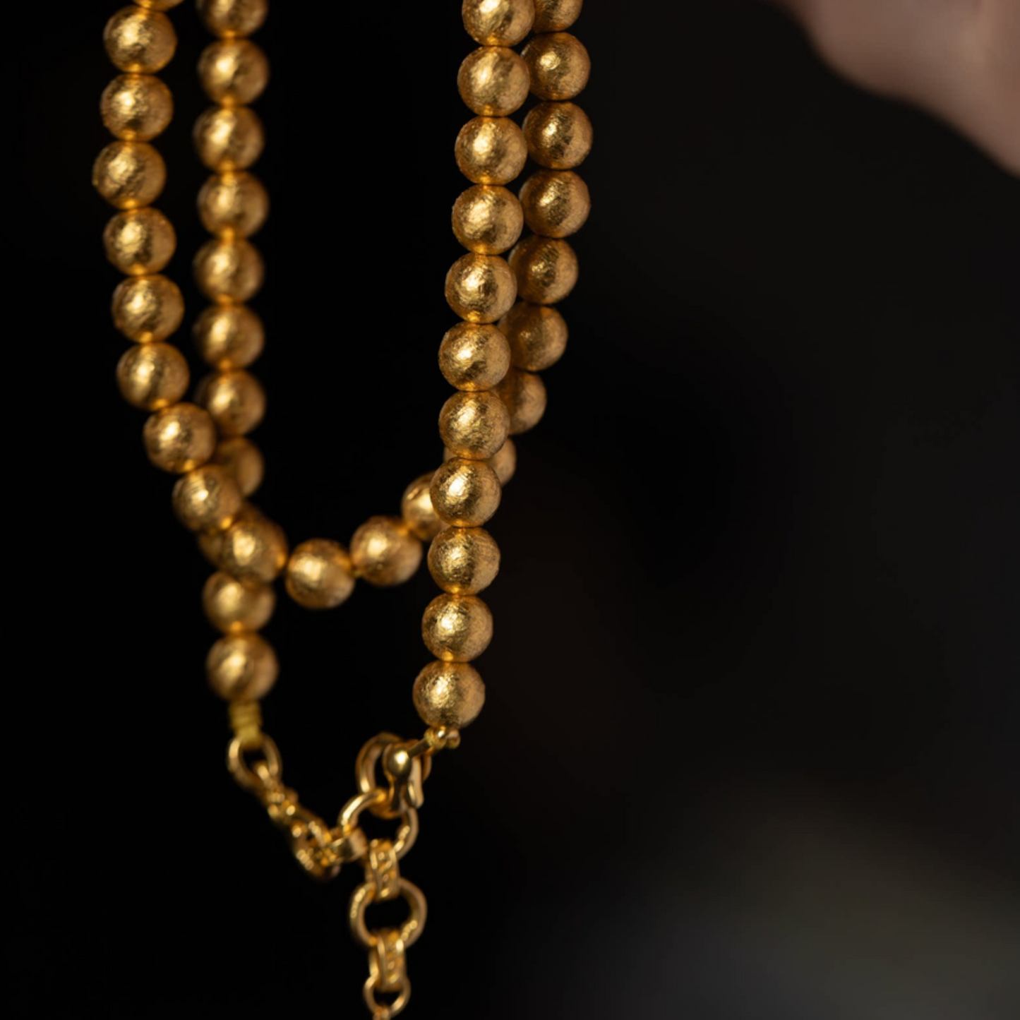 24K Fine 999 Gold Minimal Minimalist Beads Necklace and Bracelet