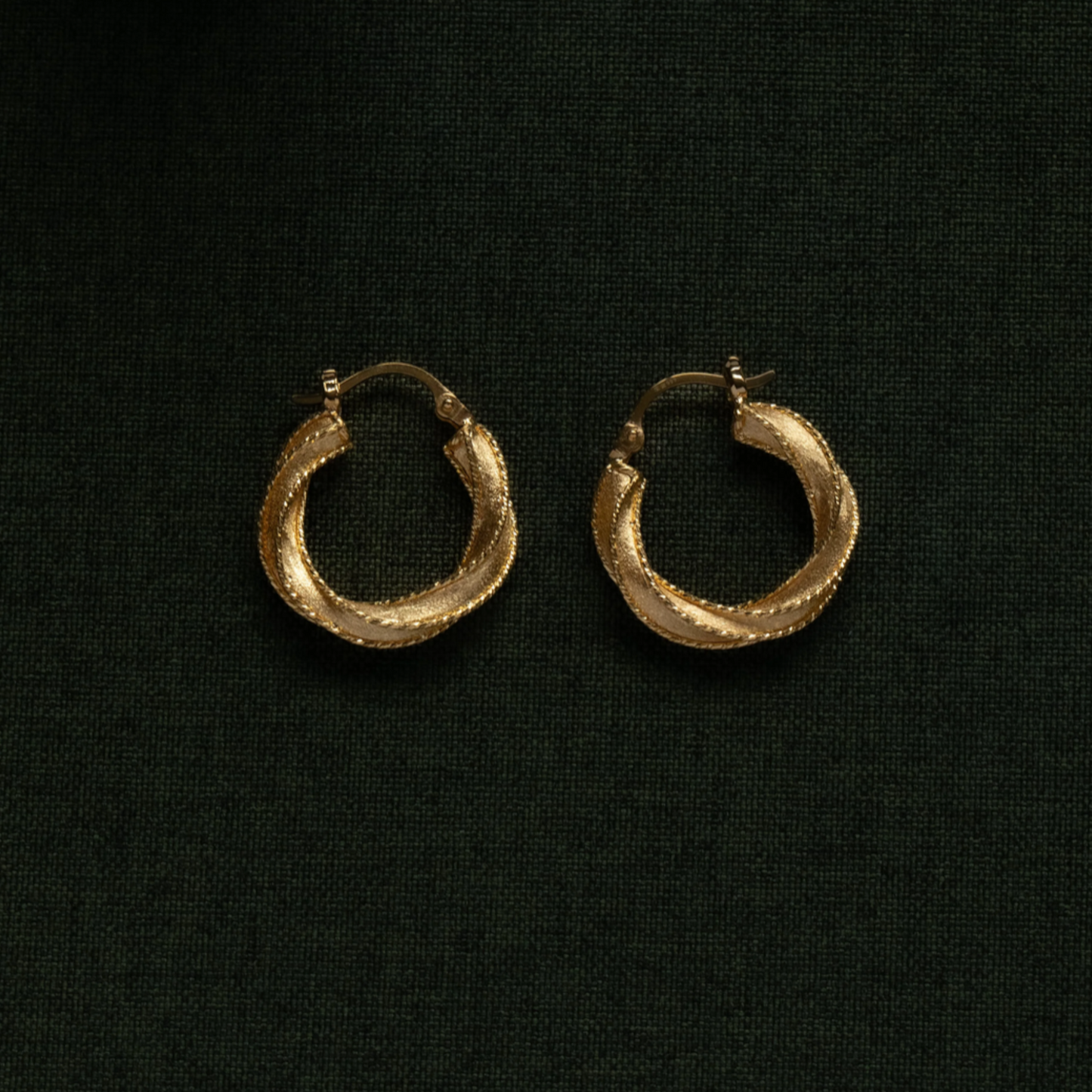24K 999 Pure Gold Twisted Möbius Hoop Earrings