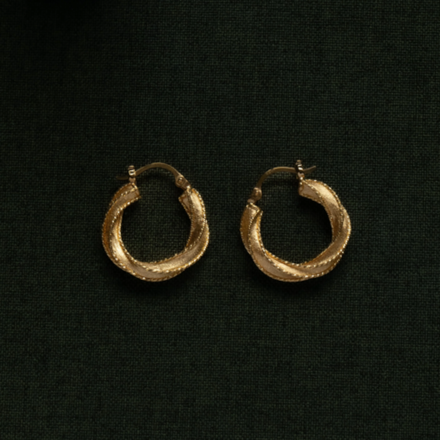 24K 999 Pure Gold Twisted Möbius Hoop Earrings