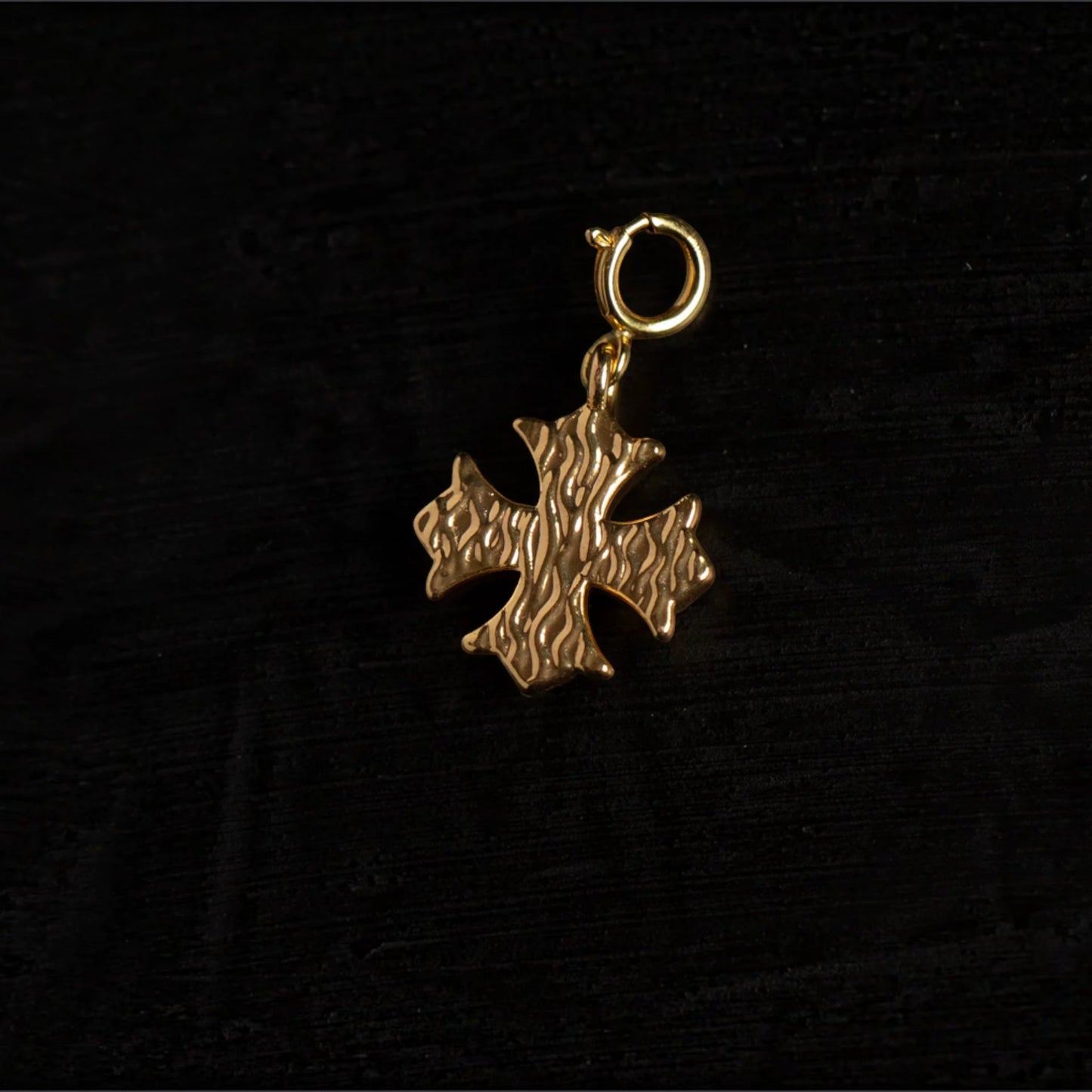 18K Gold Mini Cross Turquoise Pendant Charm D.I.Y