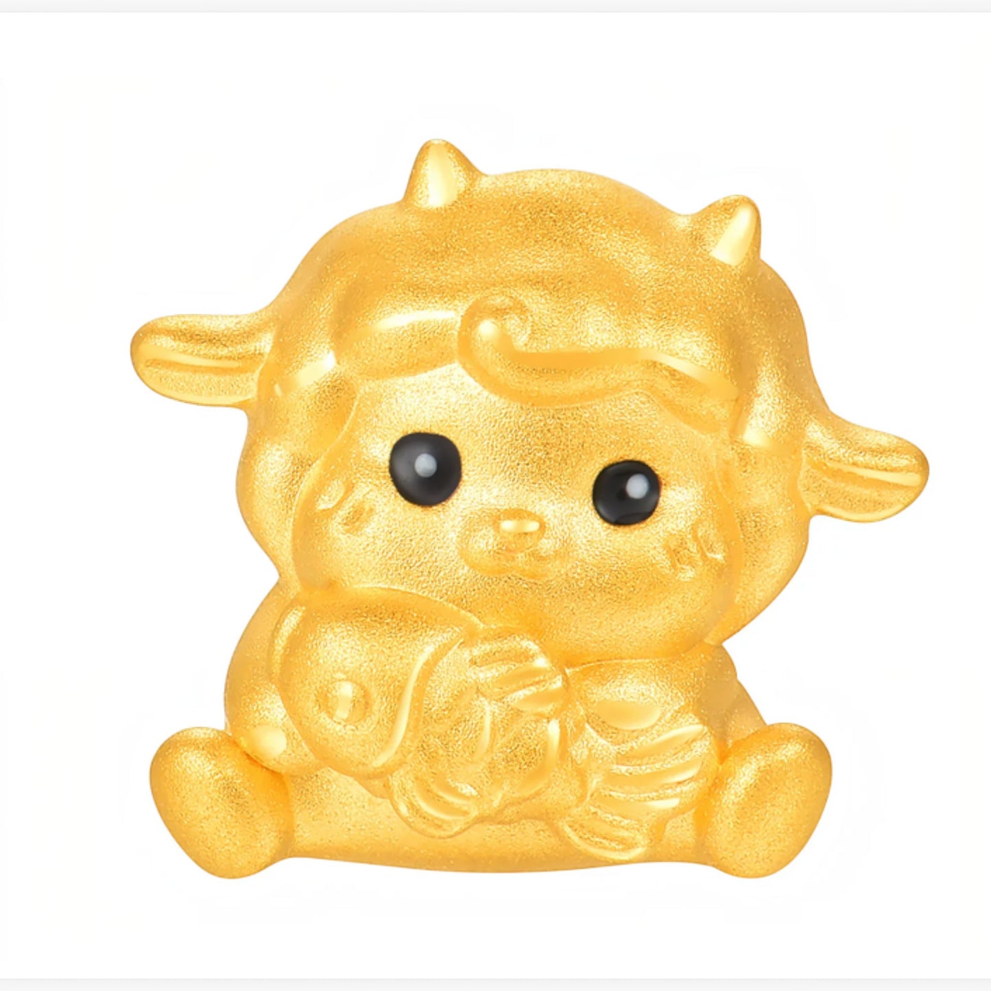 24K 5D Hard Gold Chinese Zodiac Baby Sheep D.I.Y Charm Pendant Spacer