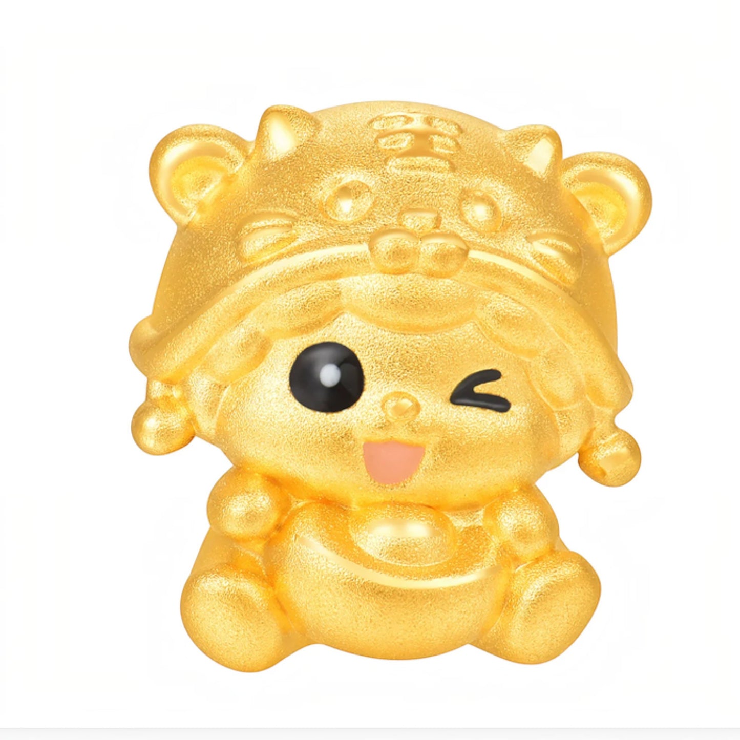 24K 5D Hard Gold Chinese Zodiac Baby Sheep D.I.Y Charm Pendant Spacer