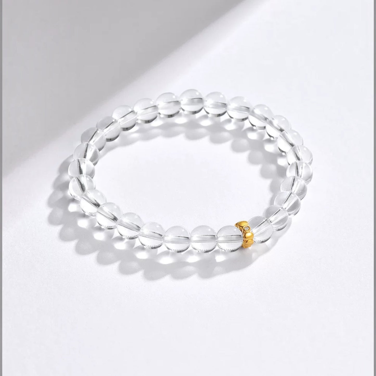 24K Gold Knot Lucky Charm with Moissanite Accent D.I.Y Spacer Bead