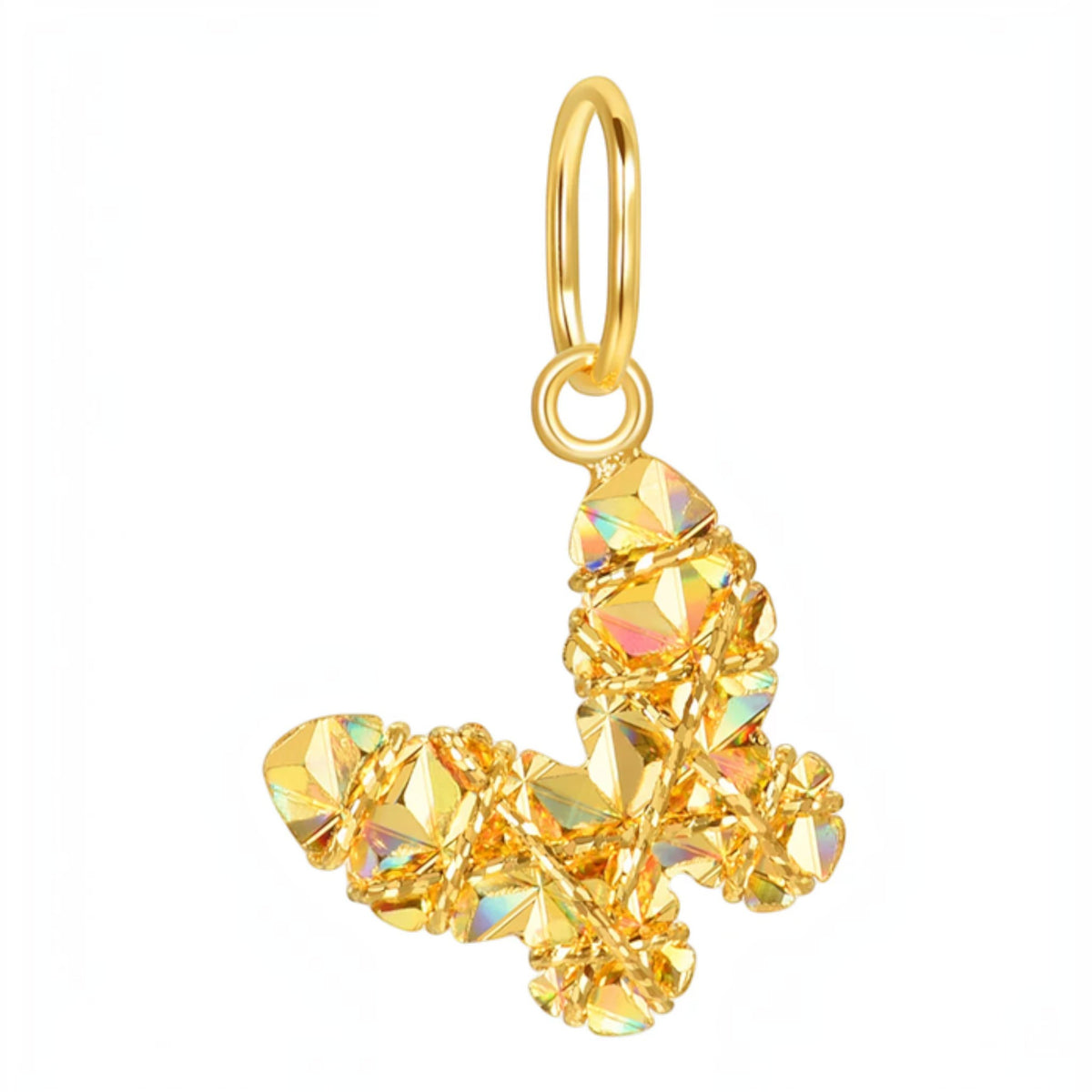 24K Gold Shimmer Clover Gourd Heart Butterfly Snowflake Shape Pendant