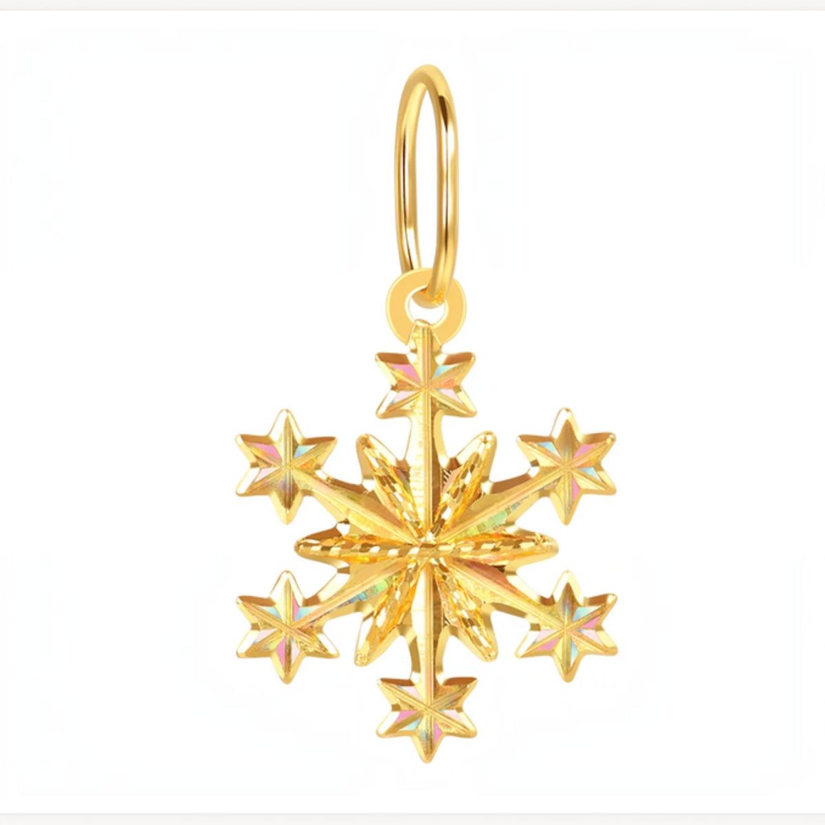 24K Gold Shimmer Clover Gourd Heart Butterfly Snowflake Shape Pendant