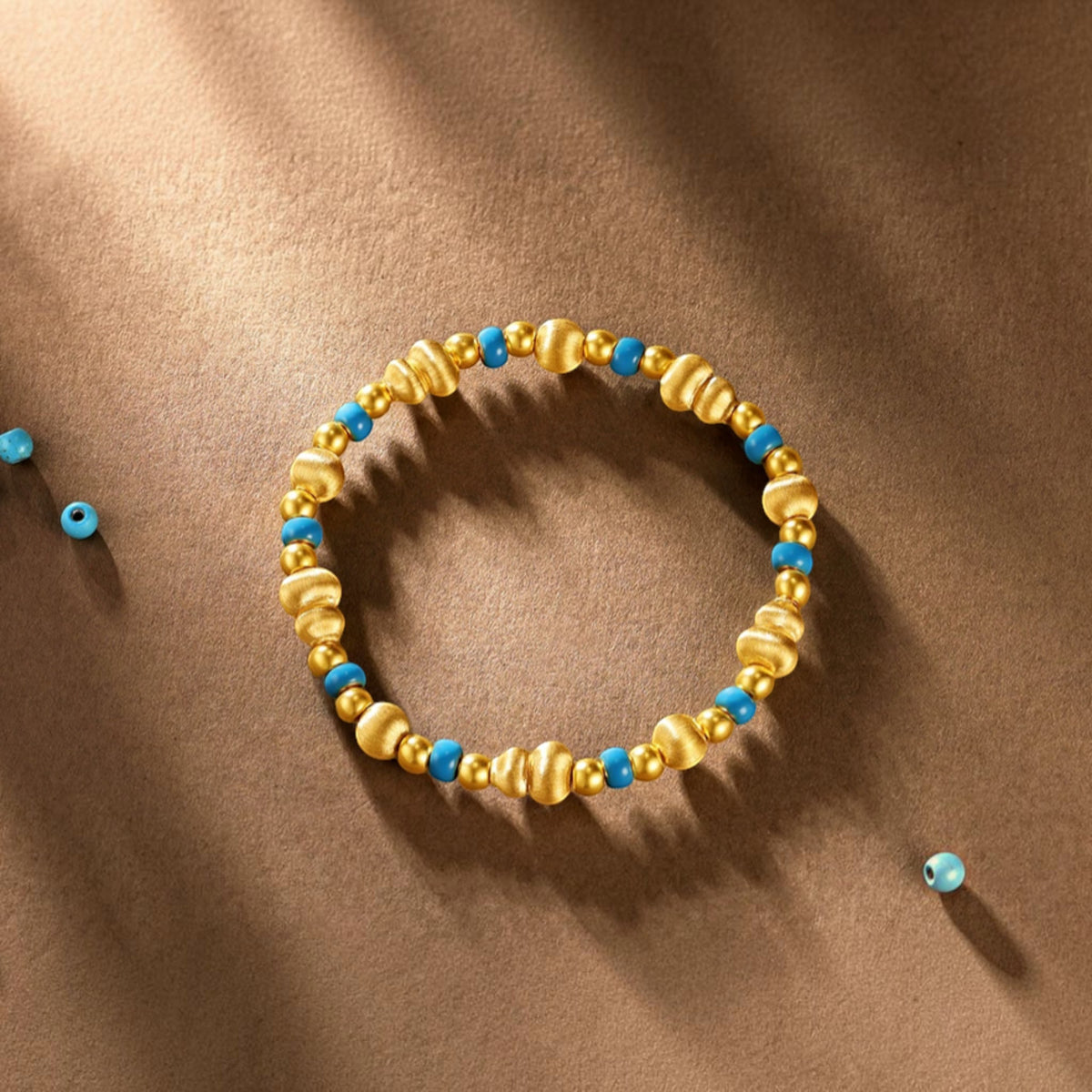 24K Gold Gourd Beads Enamel Luxurious Bracelet