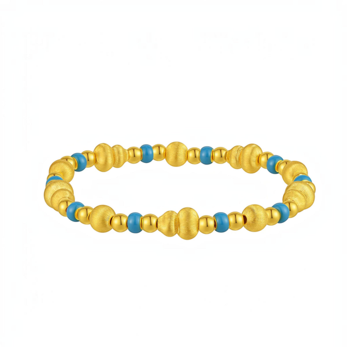 24K Gold Gourd Beads Enamel Luxurious Bracelet
