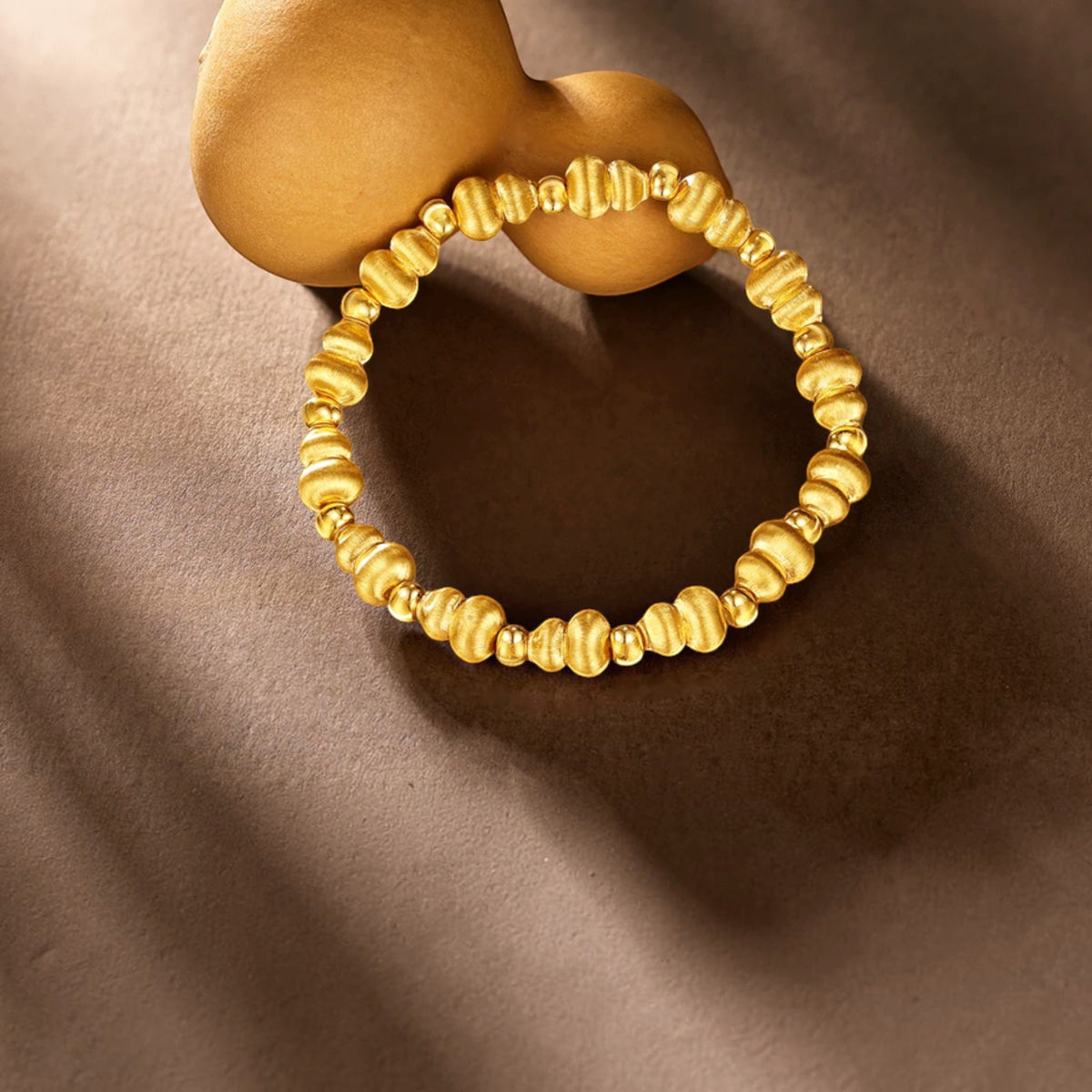 24K Gold Gourd Beads Luxurious Bracelet