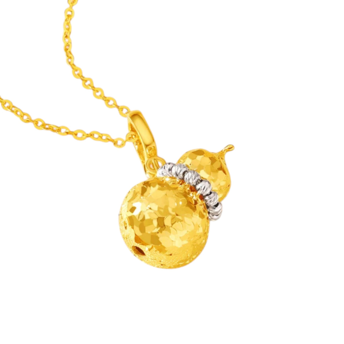 18k Gold Small Gourd Blessing Pendant Charm