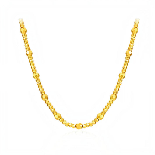 24K 999 5G Gold Beads Bare Chain Necklace