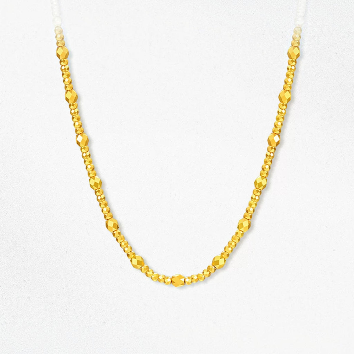 24K 999 5G Gold Beads Bare Chain Necklace