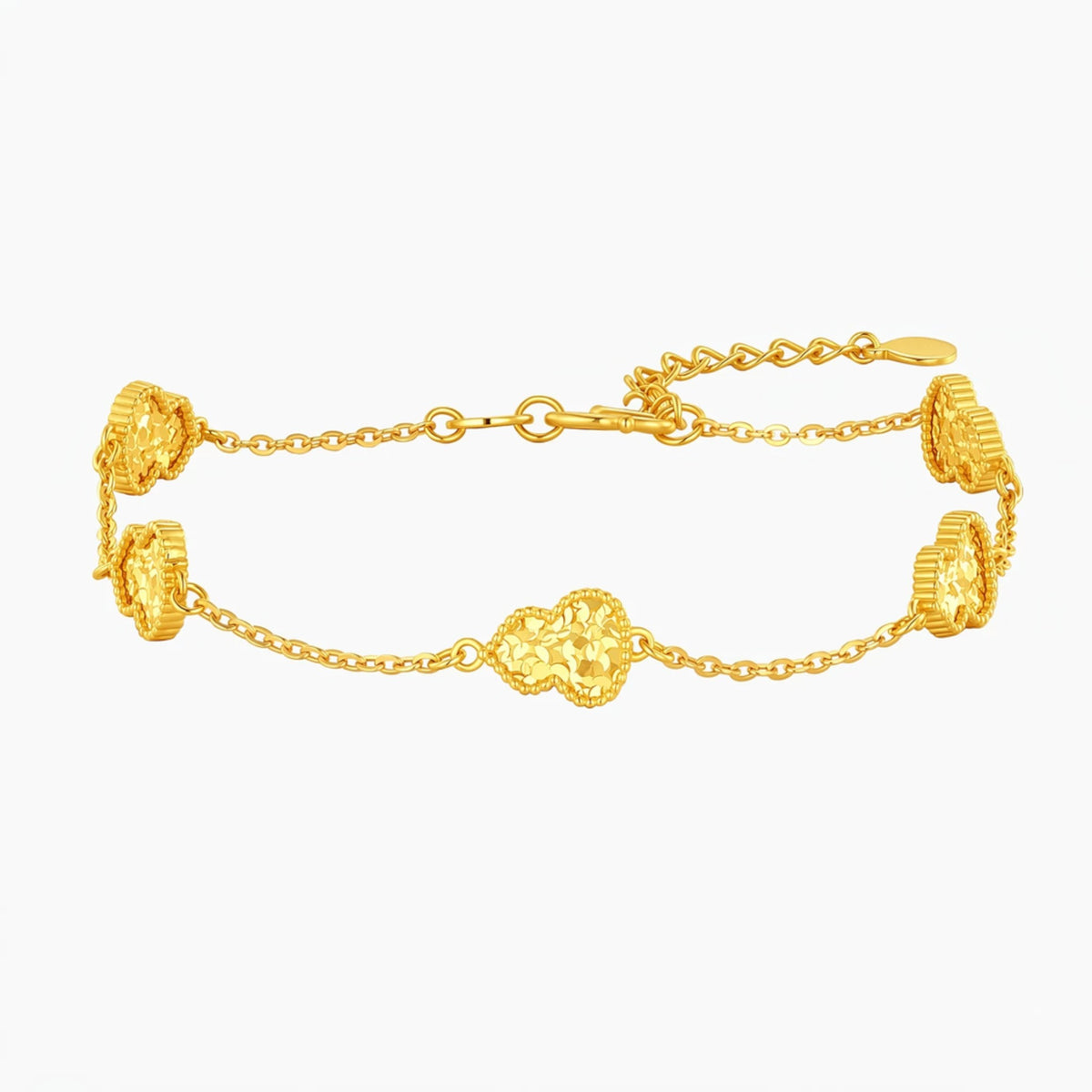 24k 999 Gold Lucky Gourd Charm Chain Bracelet