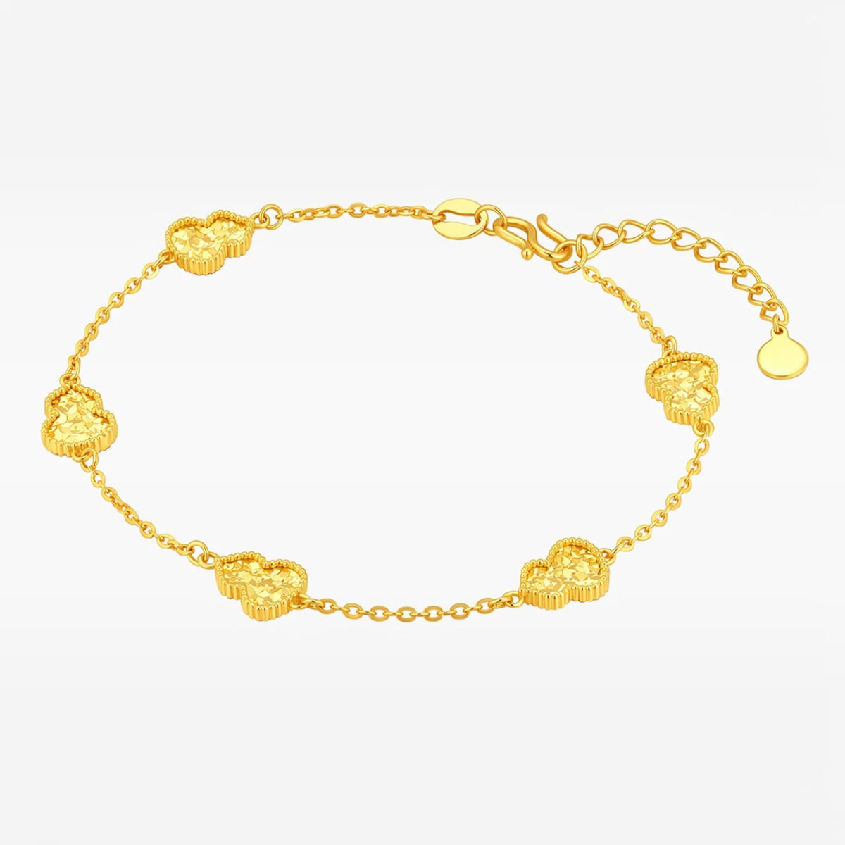 24k 999 Gold Lucky Gourd Charm Chain Bracelet
