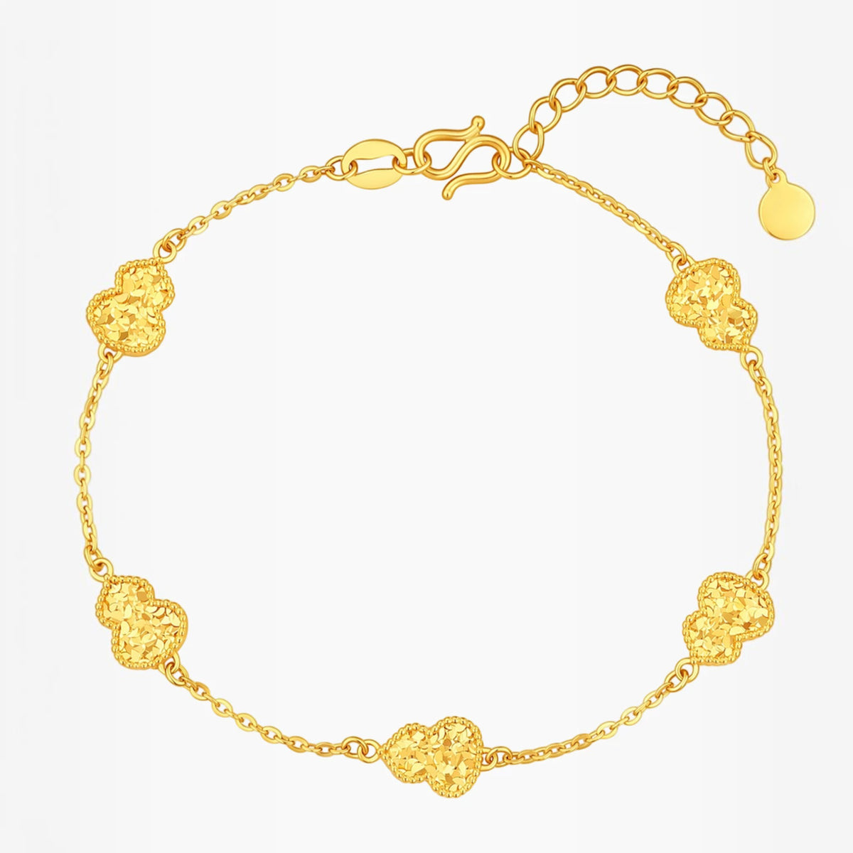 24k 999 Gold Lucky Gourd Charm Chain Bracelet