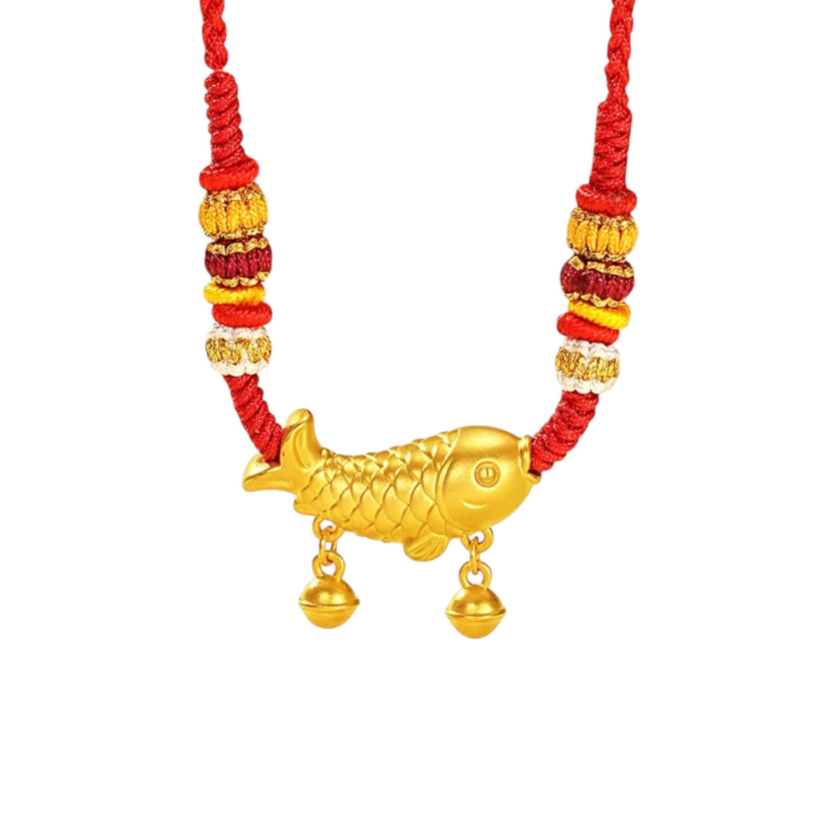 24k 999 Gold Koi Fish Pendant Cord Necklace Baby Shower Gift